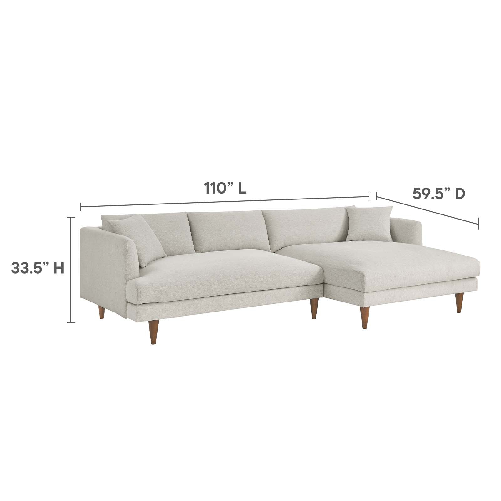 Zoya Right-Facing Down Filled Overstuffed Sectional Sofa