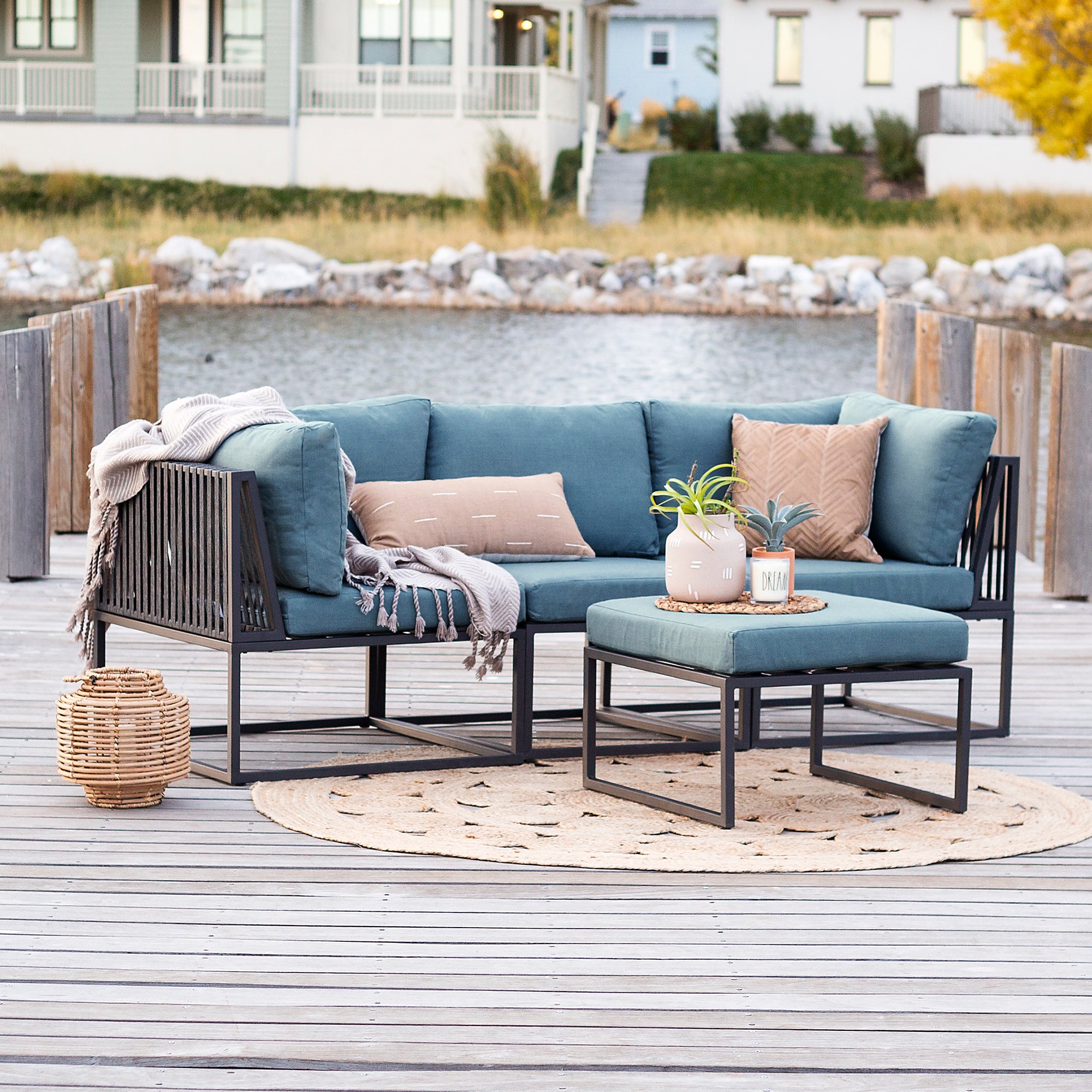 4-Piece Outdoor Cord Modular Sectional - East Shore Modern Home Furnishings