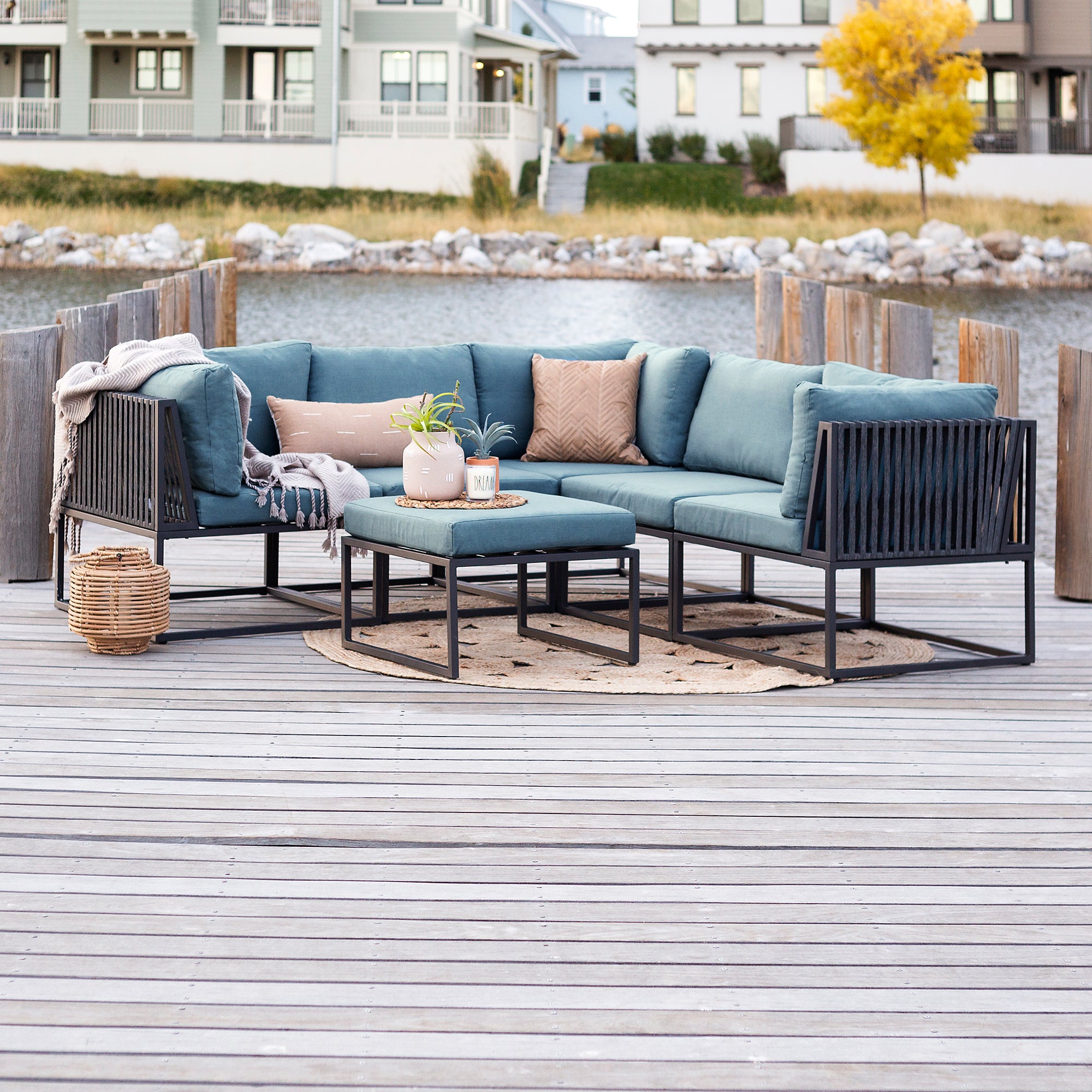 6-Piece Outdoor Cord Modular Sectional - East Shore Modern Home Furnishings