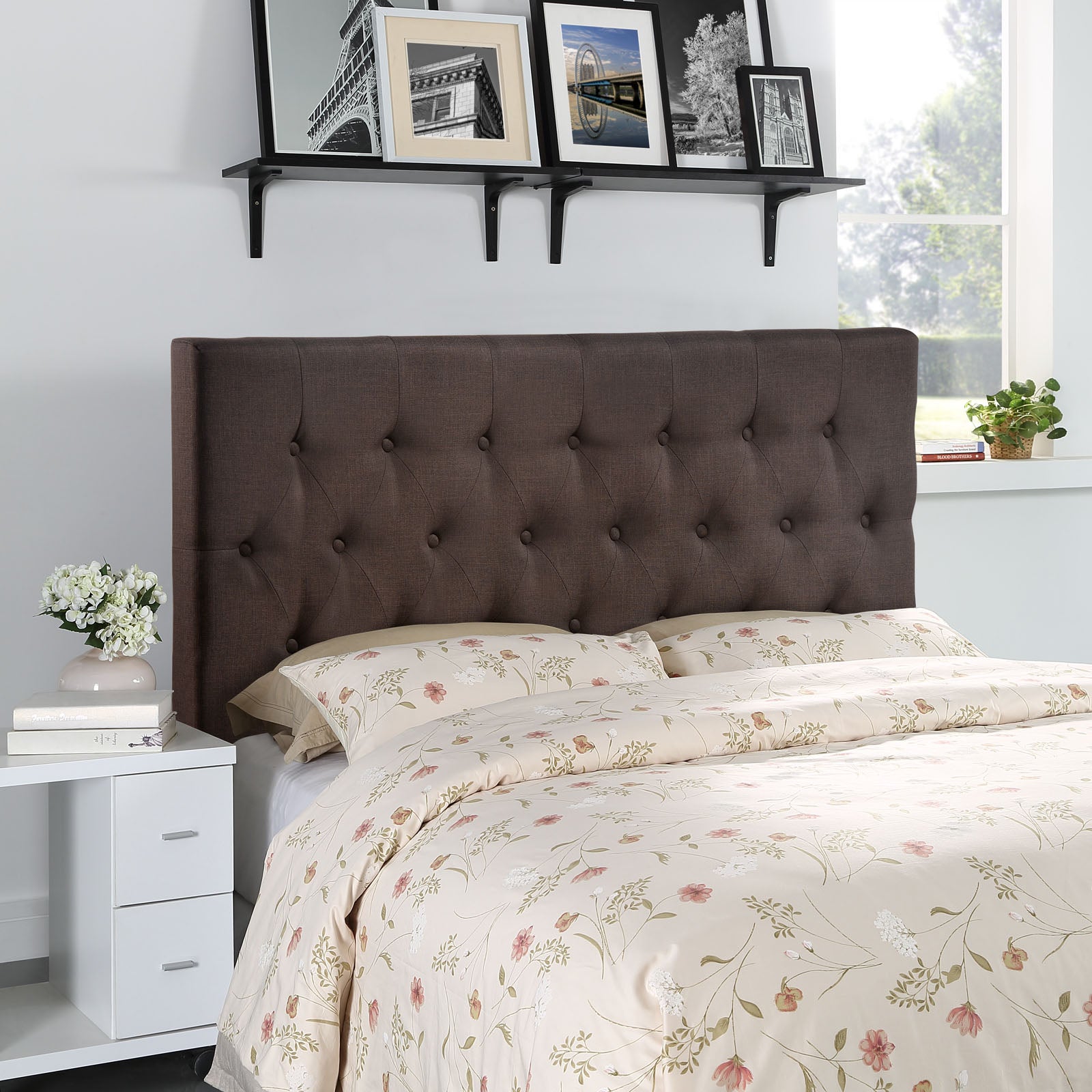Clique Queen Upholstered Fabric Headboard