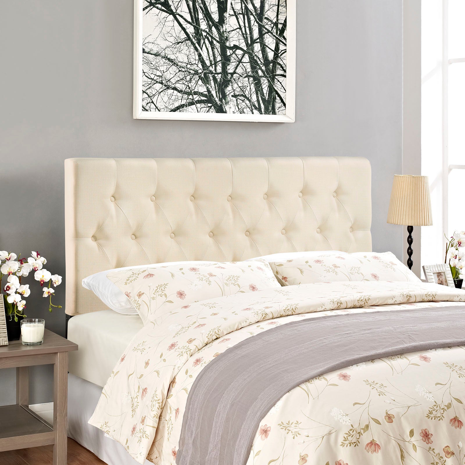 Clique King Upholstered Fabric Headboard