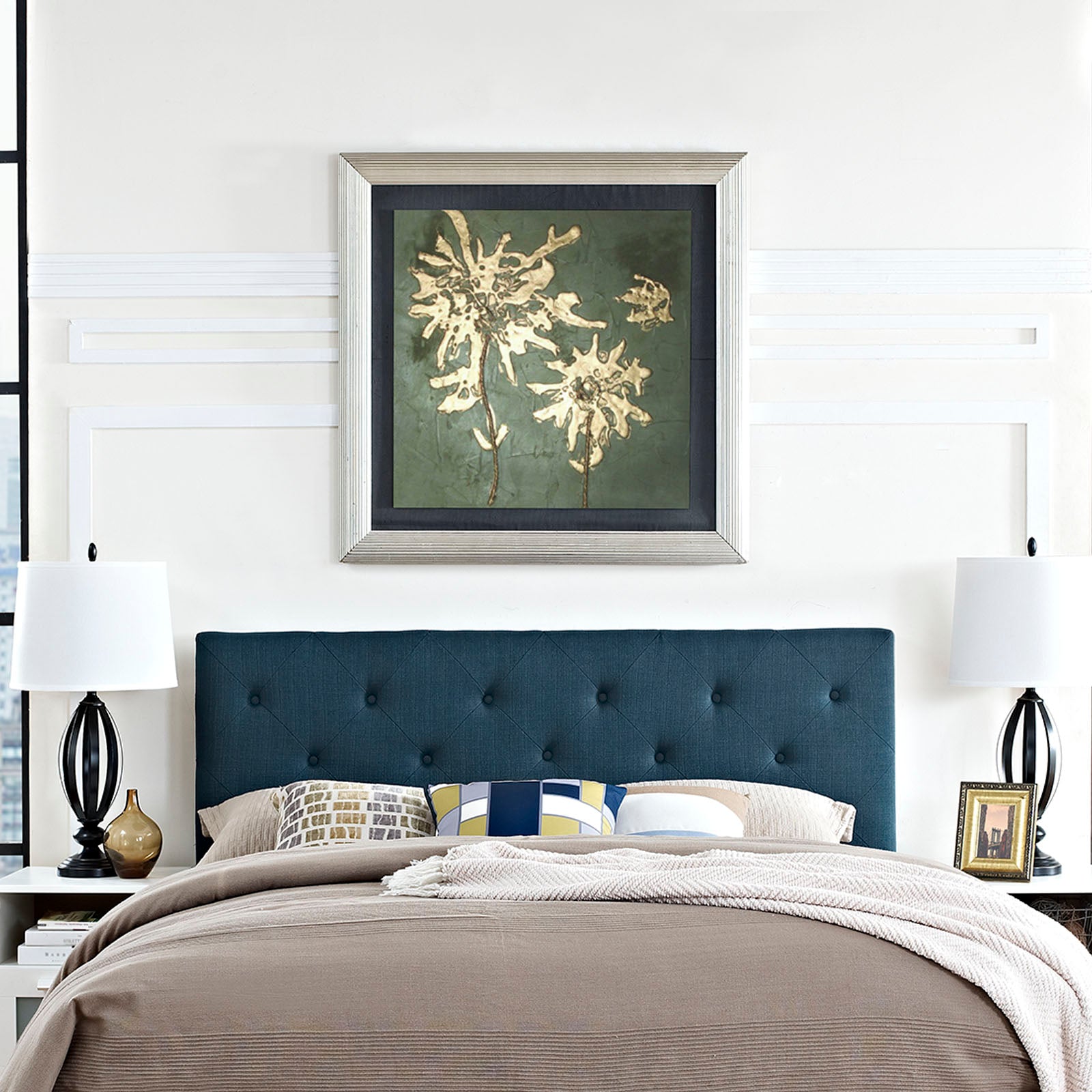 Terisa King Upholstered Fabric Headboard