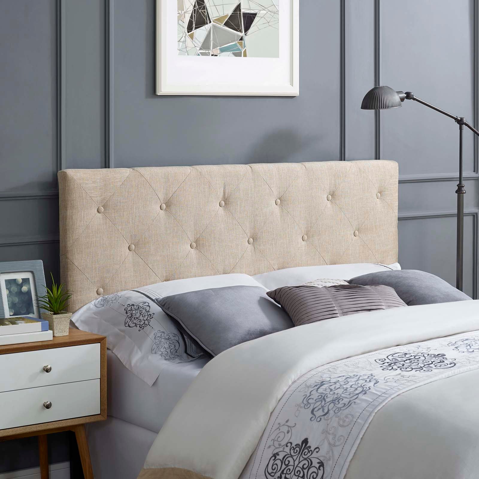 Terisa King Upholstered Fabric Headboard