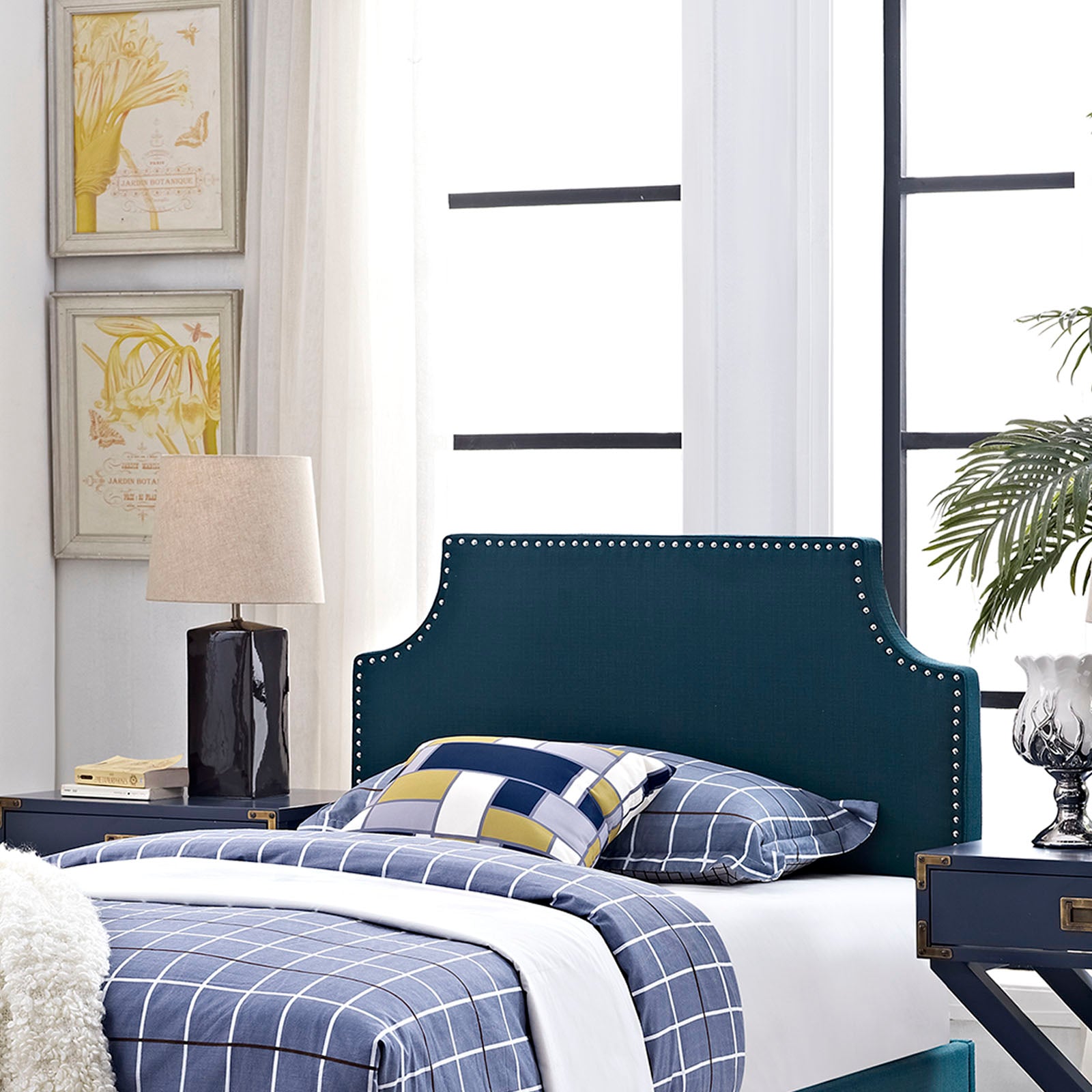 Laura Twin Upholstered Fabric Headboard
