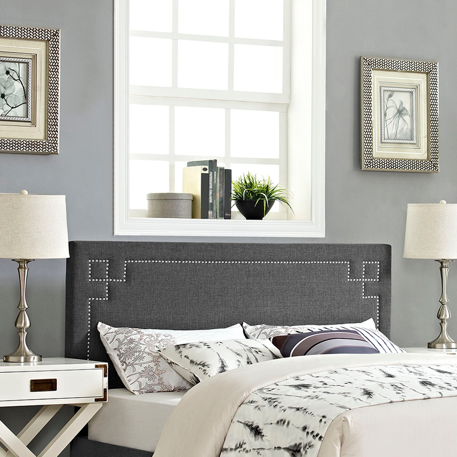 Josie Queen Upholstered Fabric Headboard