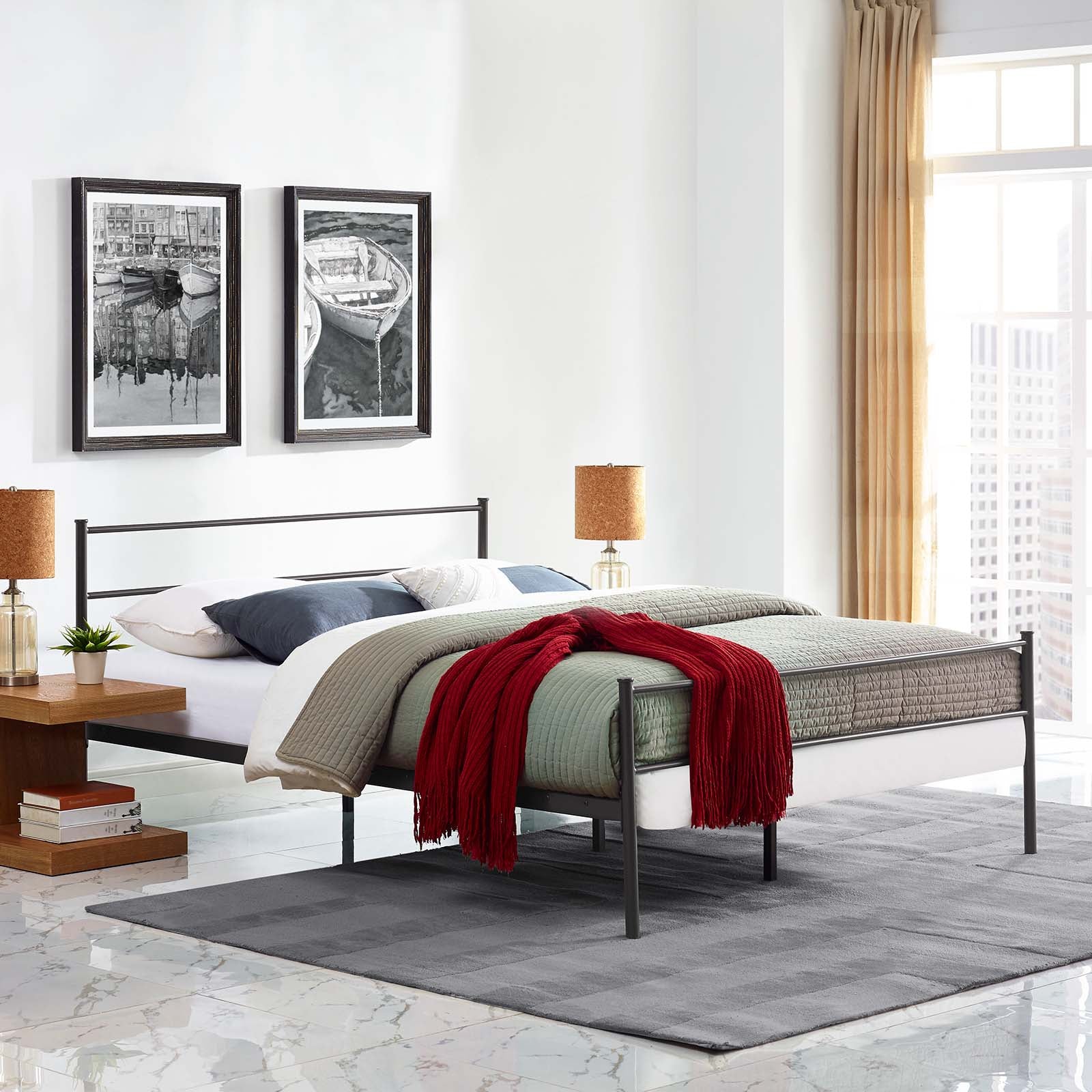 Alina Queen Platform Bed Frame - East Shore Modern Home Furnishings