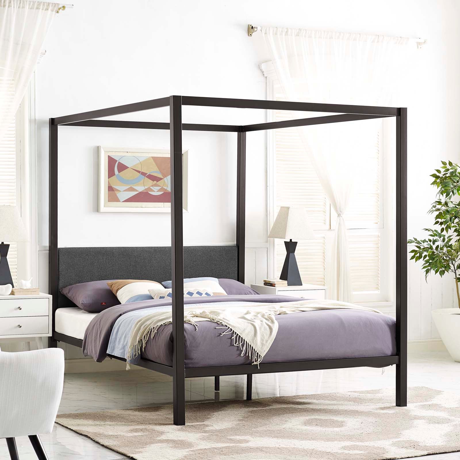Raina Queen Canopy Bed Frame - East Shore Modern Home Furnishings