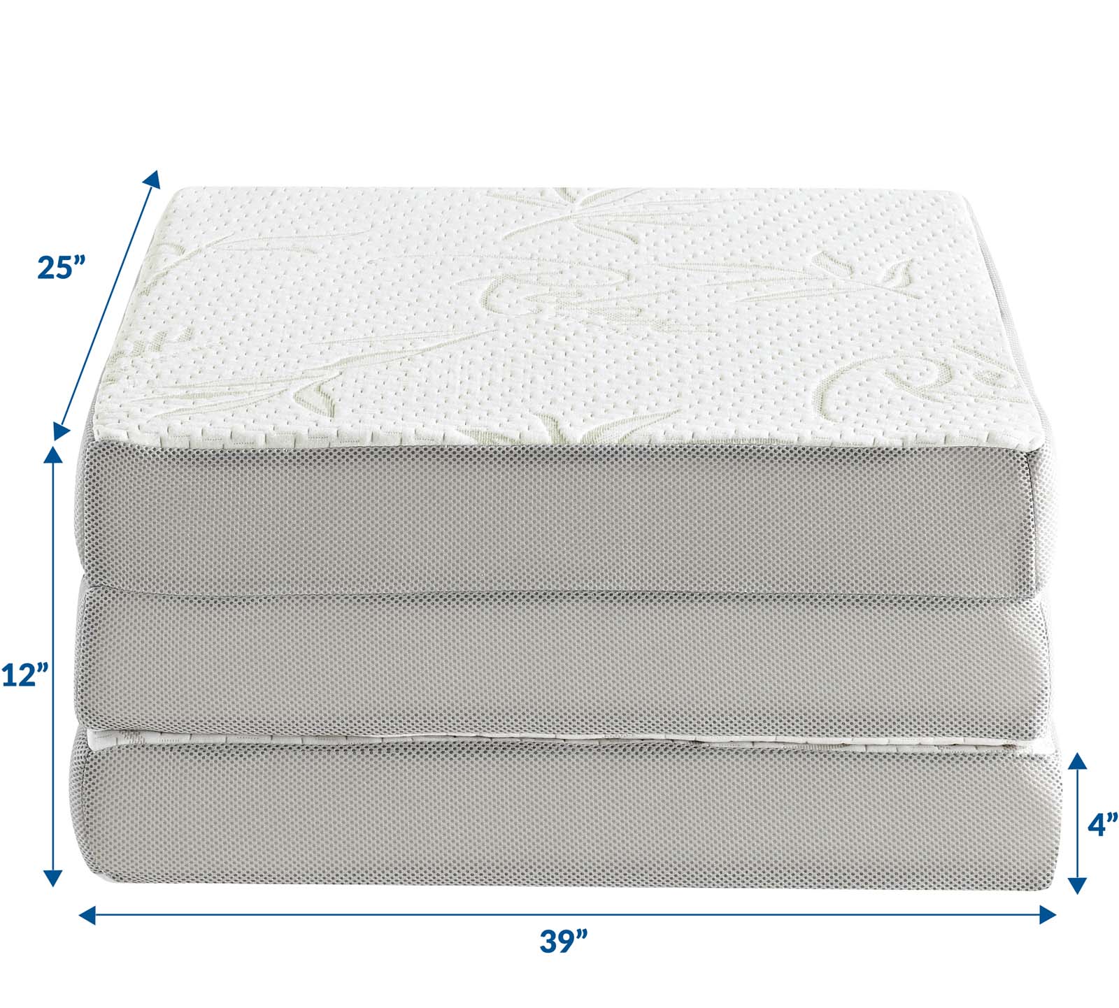 Relax 39 x 75 x 4 (Twin) Tri-Fold Mattress Topper - East Shore Modern Home Furnishings