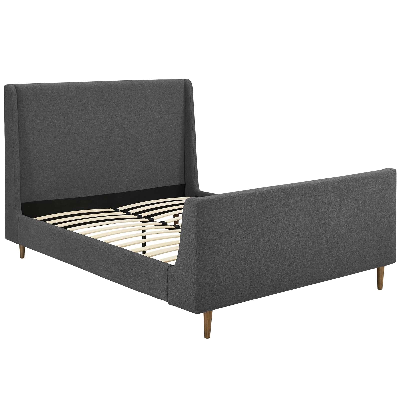 Aubree Queen Upholstered Fabric Sleigh Platform Bed - East Shore Modern Home Furnishings