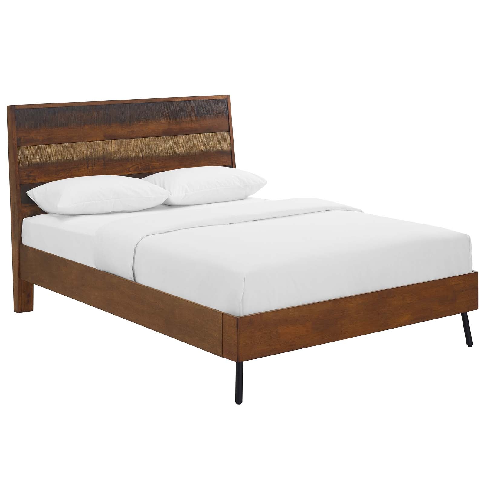 Arwen Queen Rustic Wood Bed in Walnut - East Shore Modern Home Furnishings