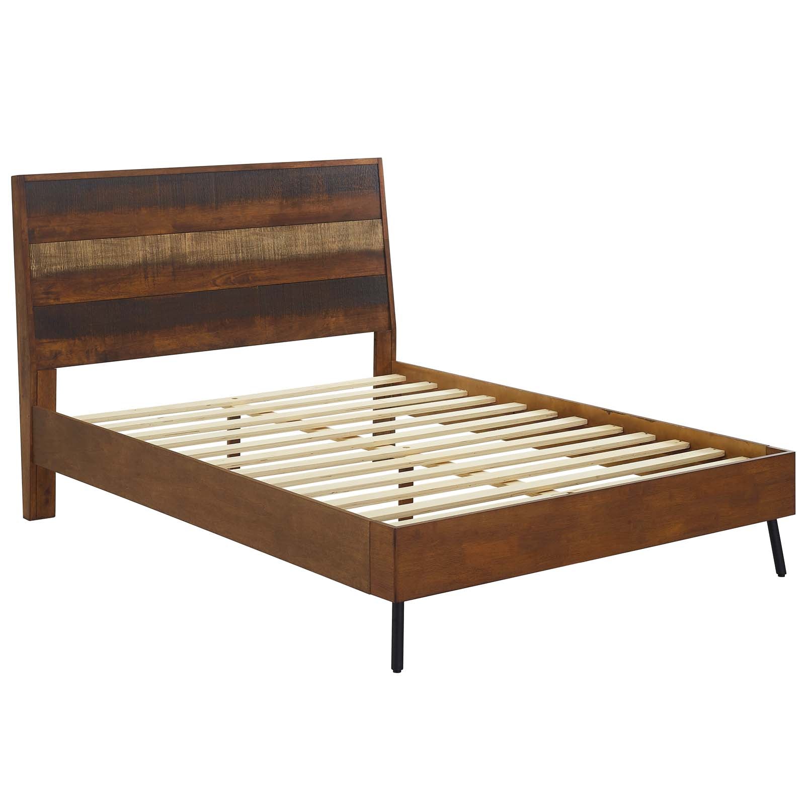 Arwen Queen Rustic Wood Bed in Walnut - East Shore Modern Home Furnishings