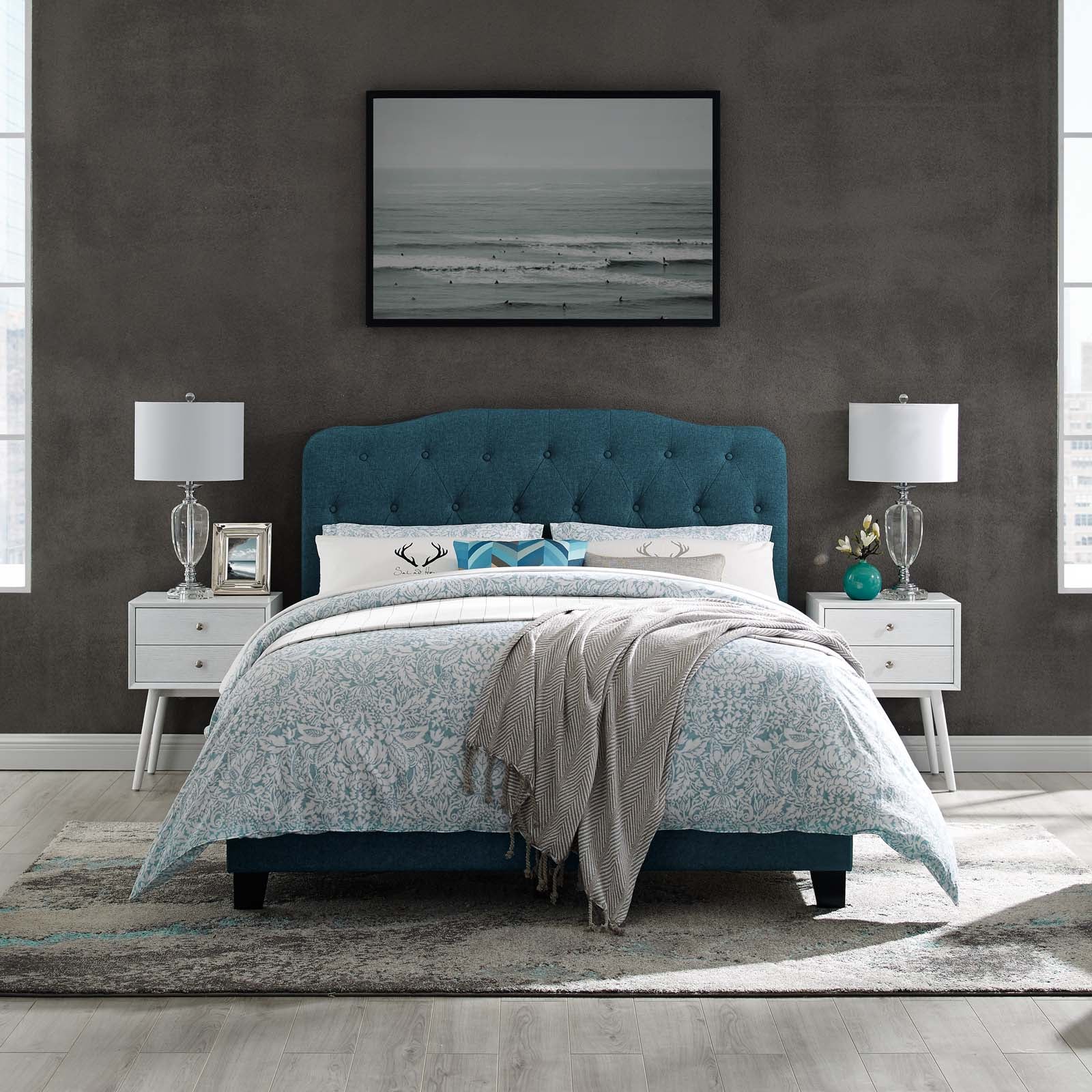 Amelia Upholstered Fabric Bed - East Shore Modern Home Furnishings