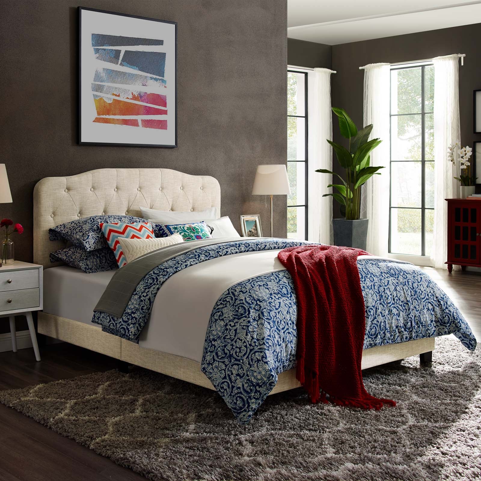 Amelia Upholstered Fabric Bed - East Shore Modern Home Furnishings