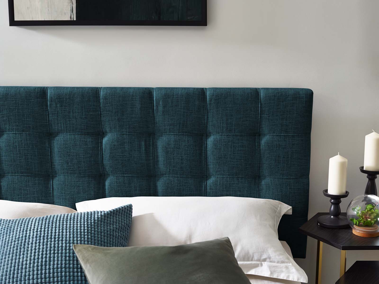 Paisley Tufted Twin Upholstered Linen Fabric Headboard