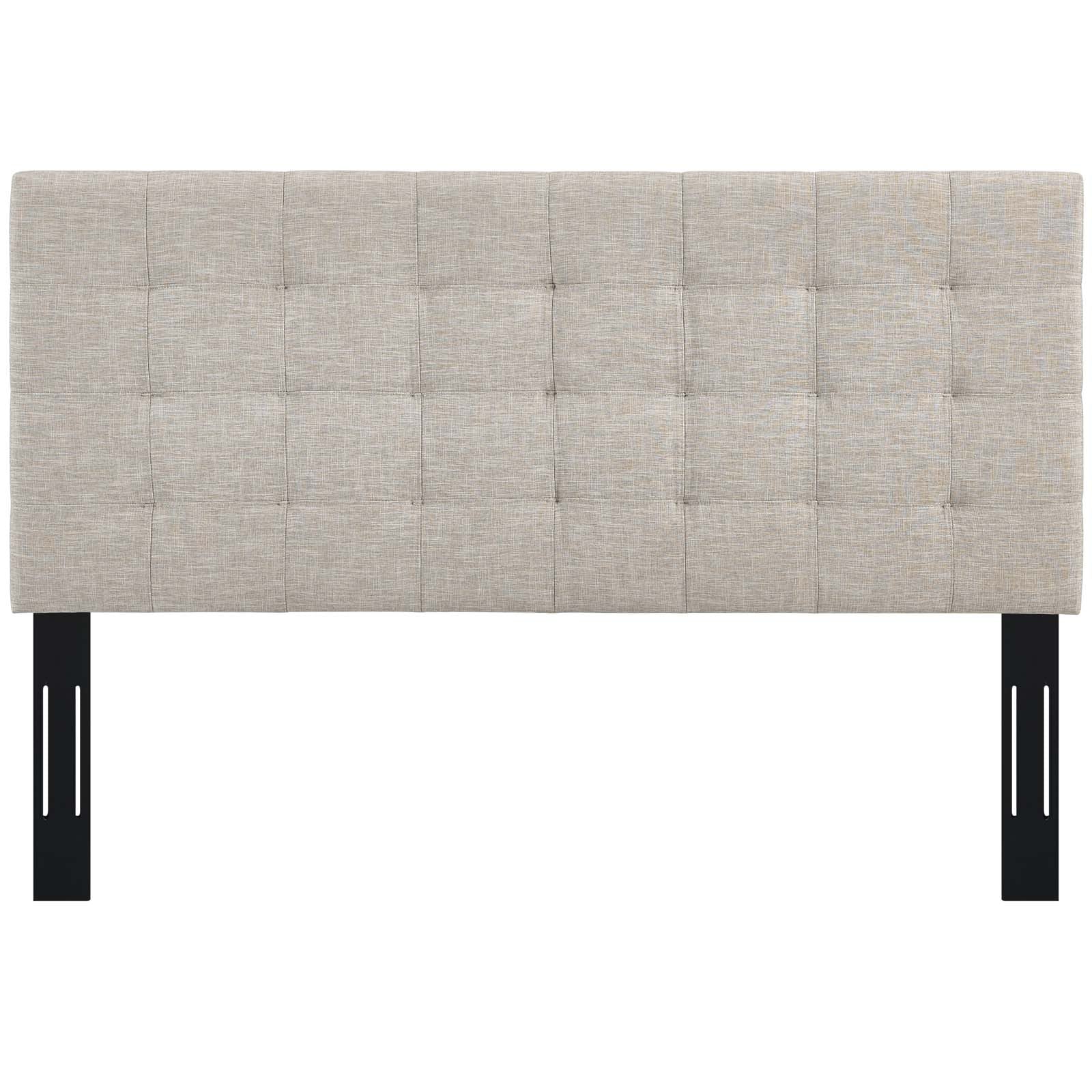 Paisley Tufted King and California King Upholstered Linen Fabric Headboard