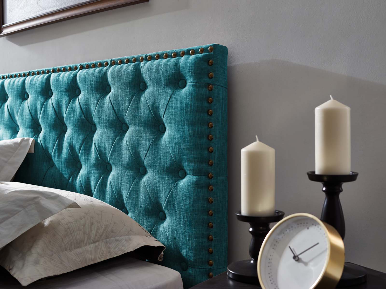 Helena Tufted Twin Upholstered Linen Fabric Headboard