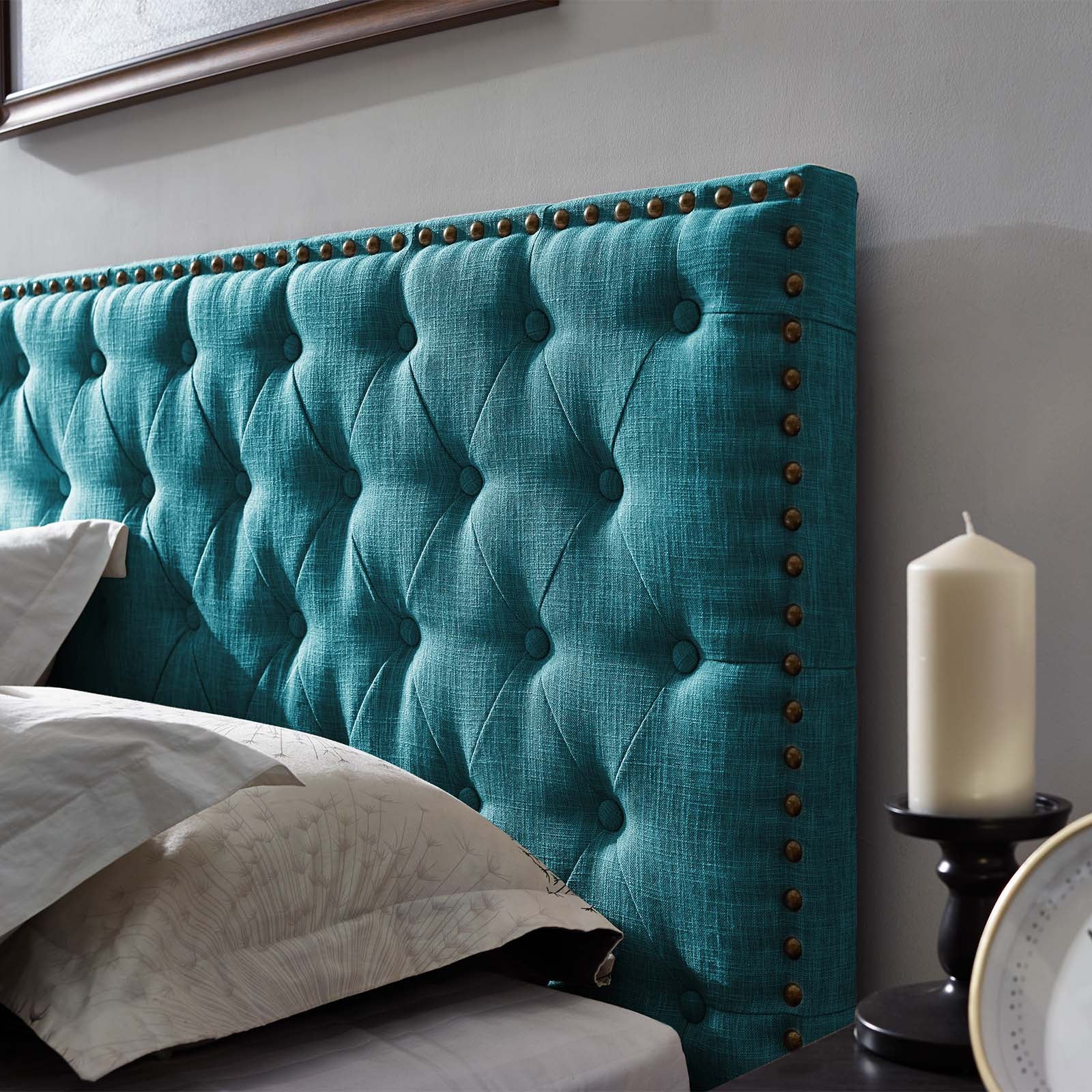 Helena Tufted Twin Upholstered Linen Fabric Headboard
