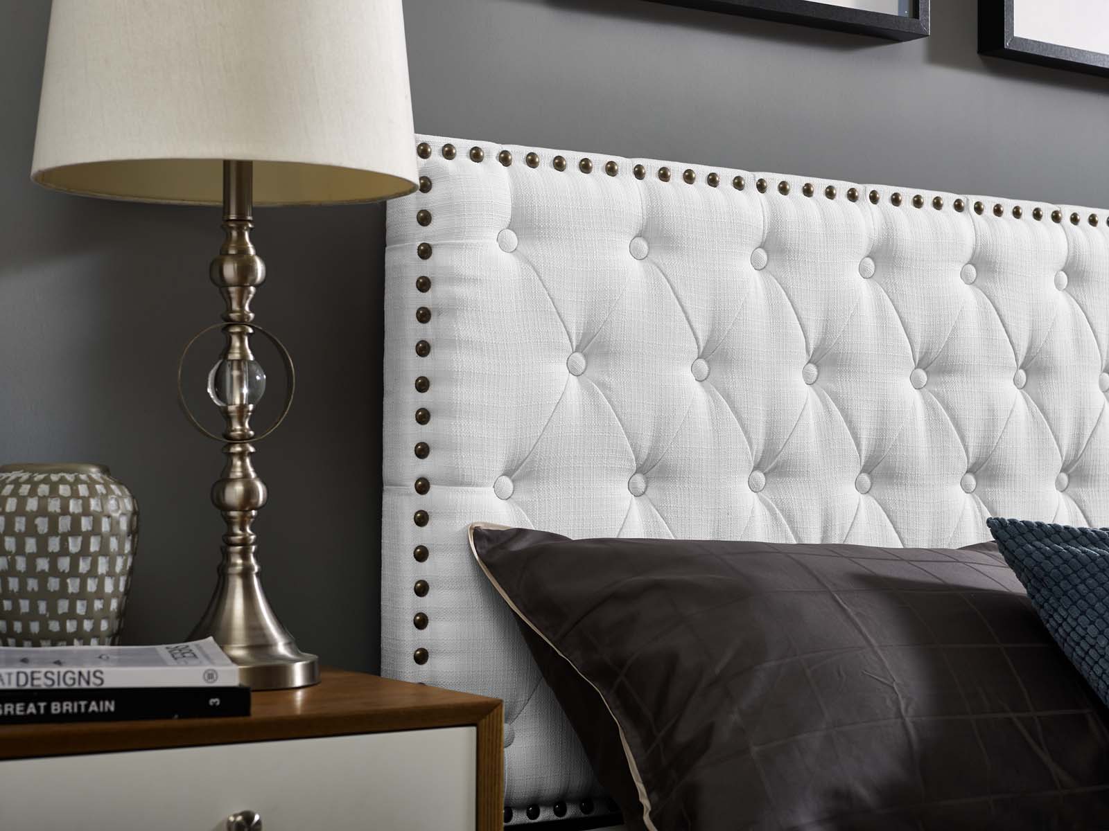 Helena Tufted Twin Upholstered Linen Fabric Headboard