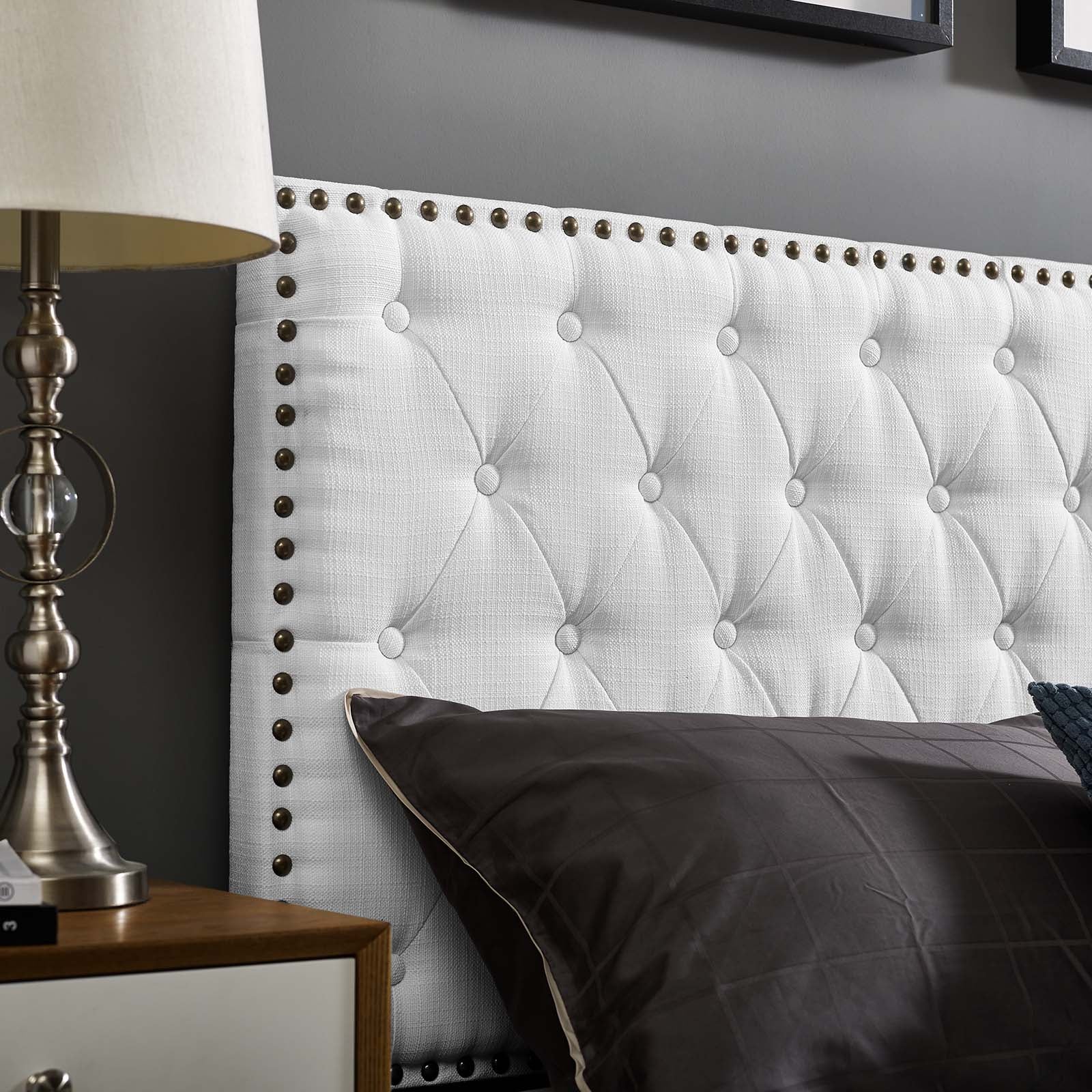 Helena Tufted Twin Upholstered Linen Fabric Headboard