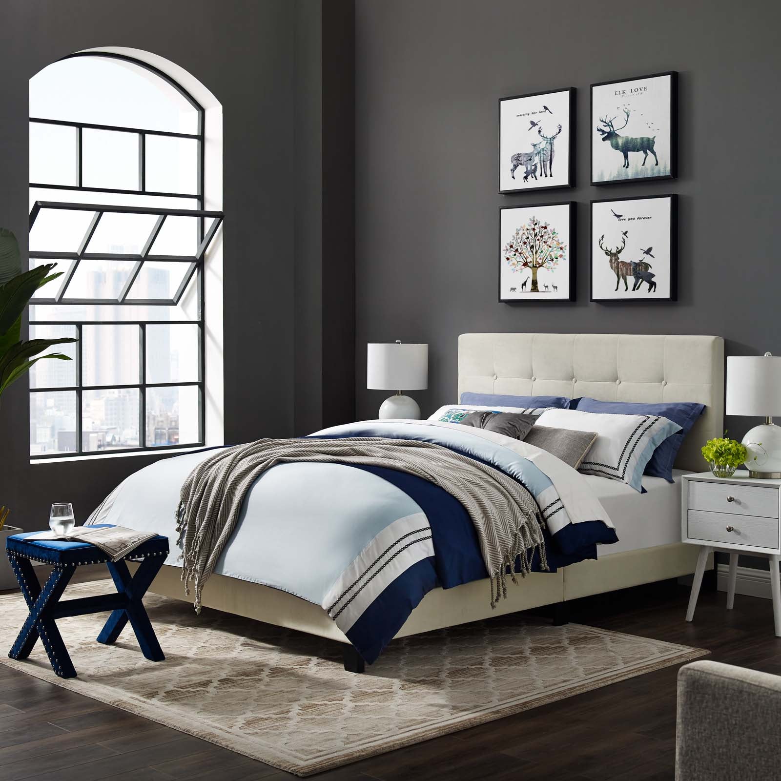 Amira Performance Velvet Bed - East Shore Modern Home Furnishings