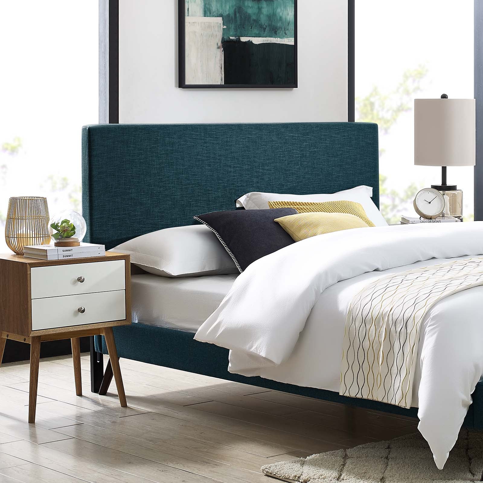 Taylor King and California King Upholstered Linen Fabric Headboard - East Shore Modern Home Furnishings