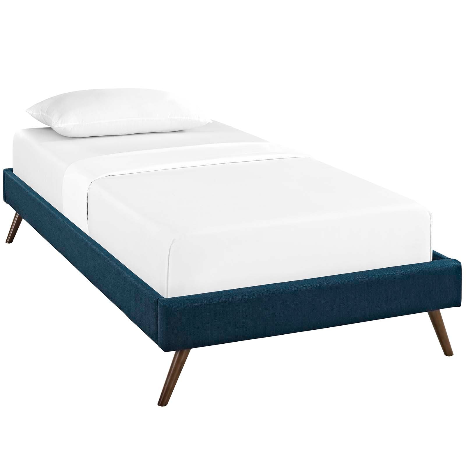 Loryn Twin Fabric Bed Frame with Round Splayed Legs - East Shore Modern Home Furnishings