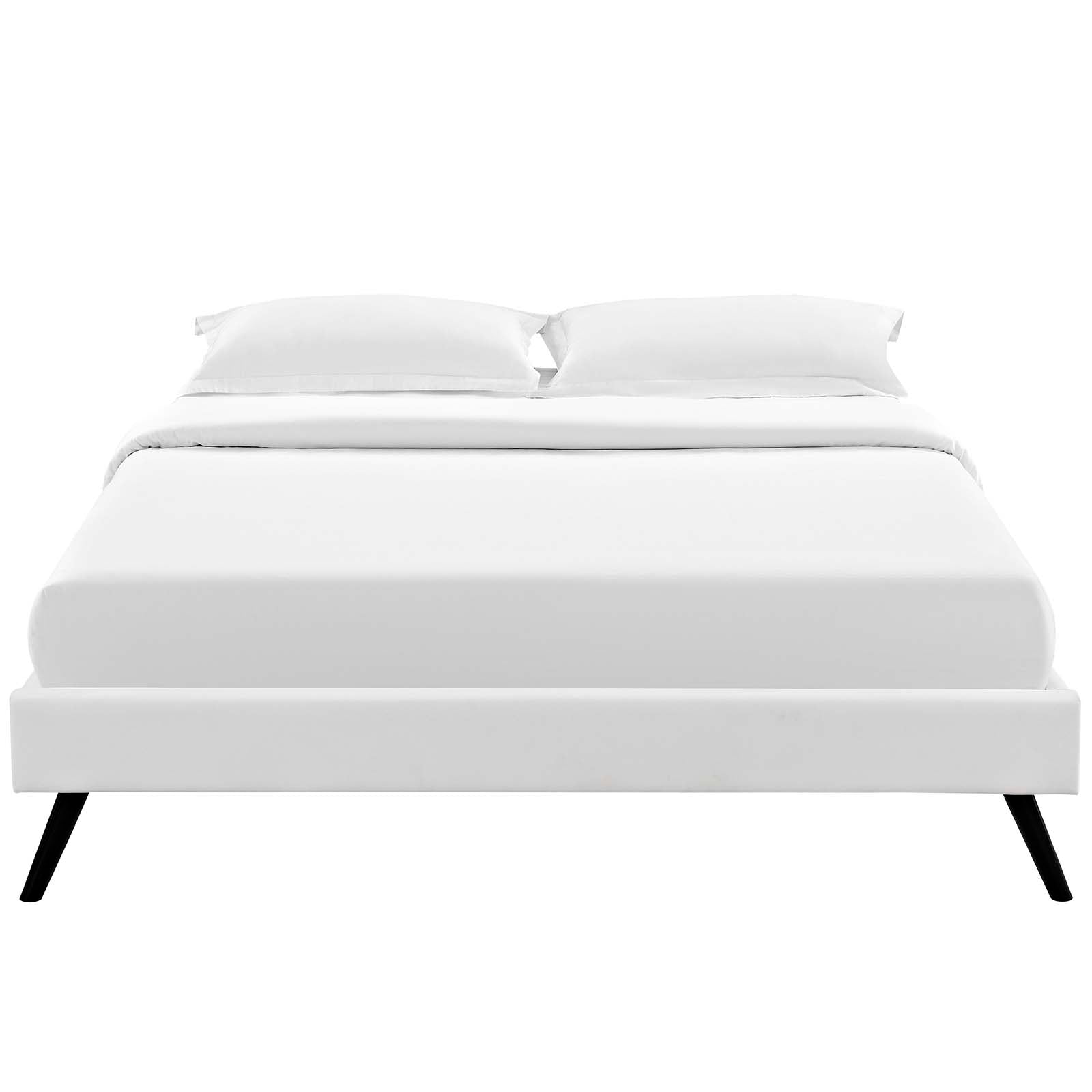 Loryn King Vinyl Bed Frame with Round Splayed Legs - East Shore Modern Home Furnishings