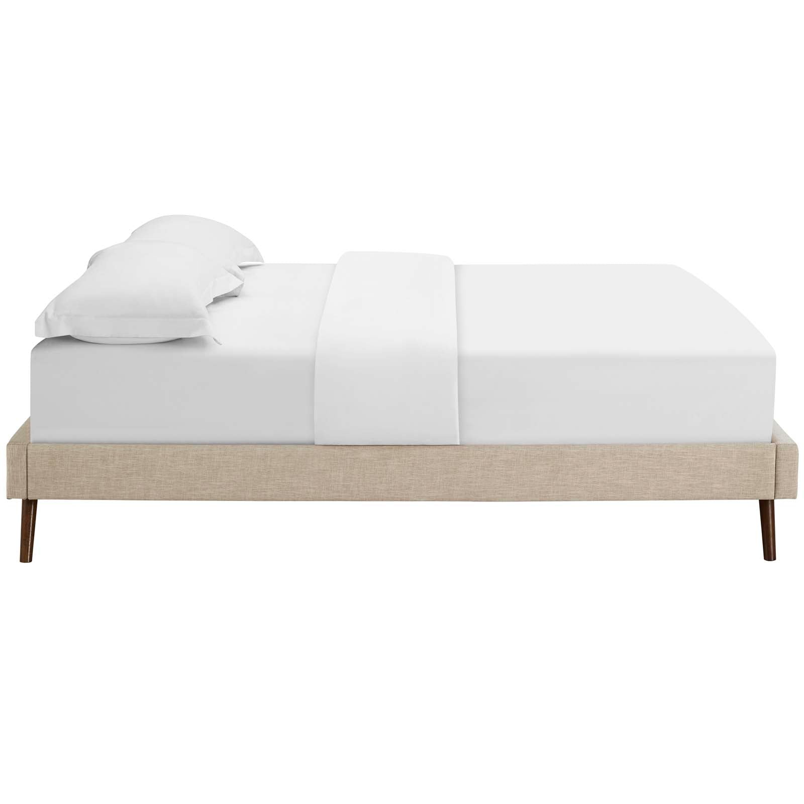 Loryn King Fabric Bed Frame with Round Splayed Legs