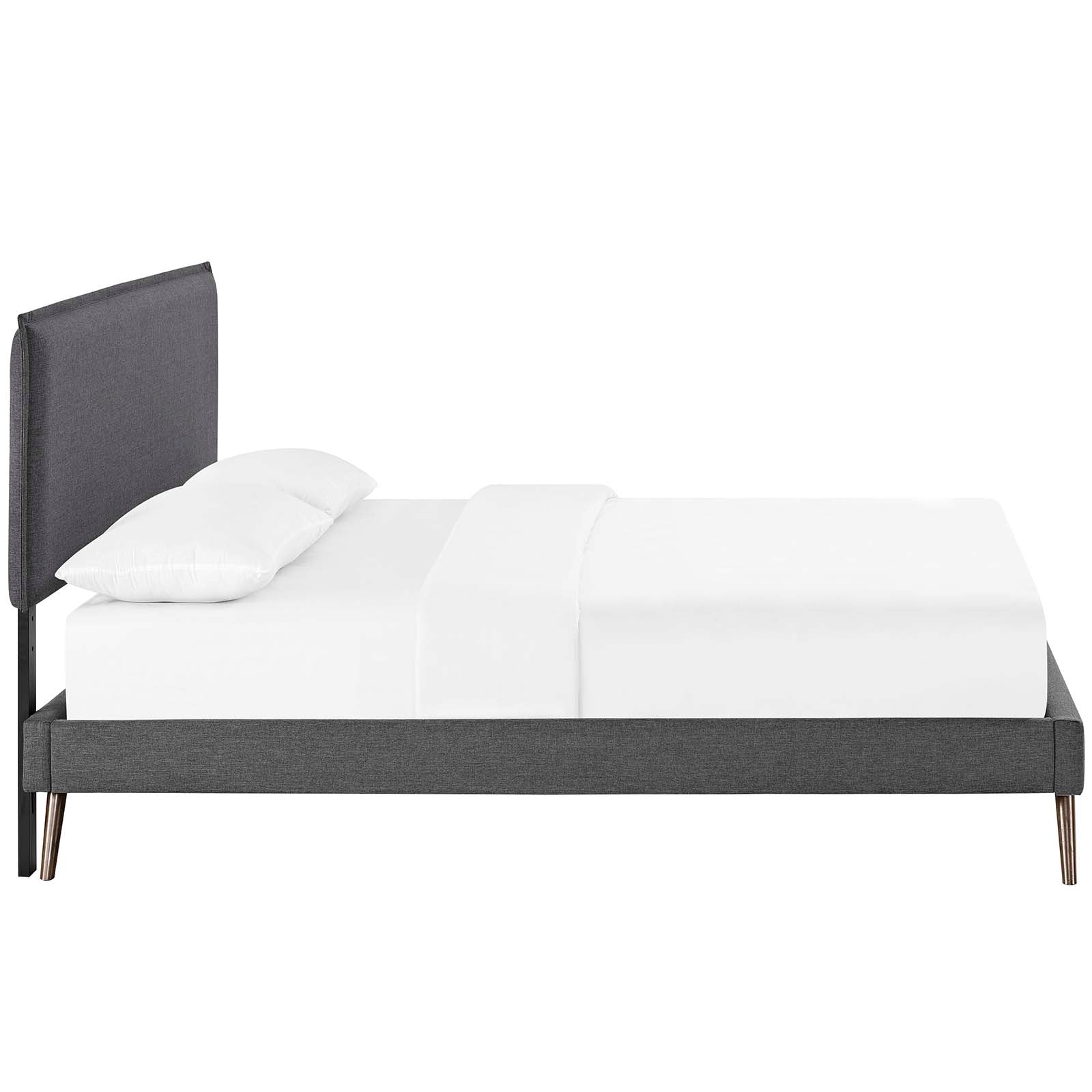 Amaris Full Fabric Platform Bed with Round Splayed Legs - East Shore Modern Home Furnishings