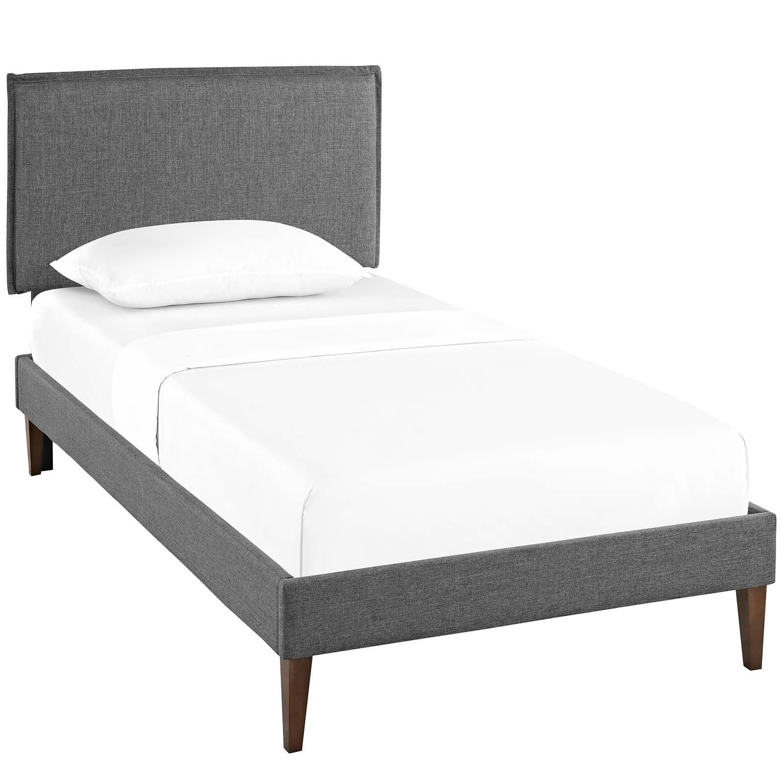 Amaris Twin Fabric Platform Bed with Squared Tapered Legs - East Shore Modern Home Furnishings