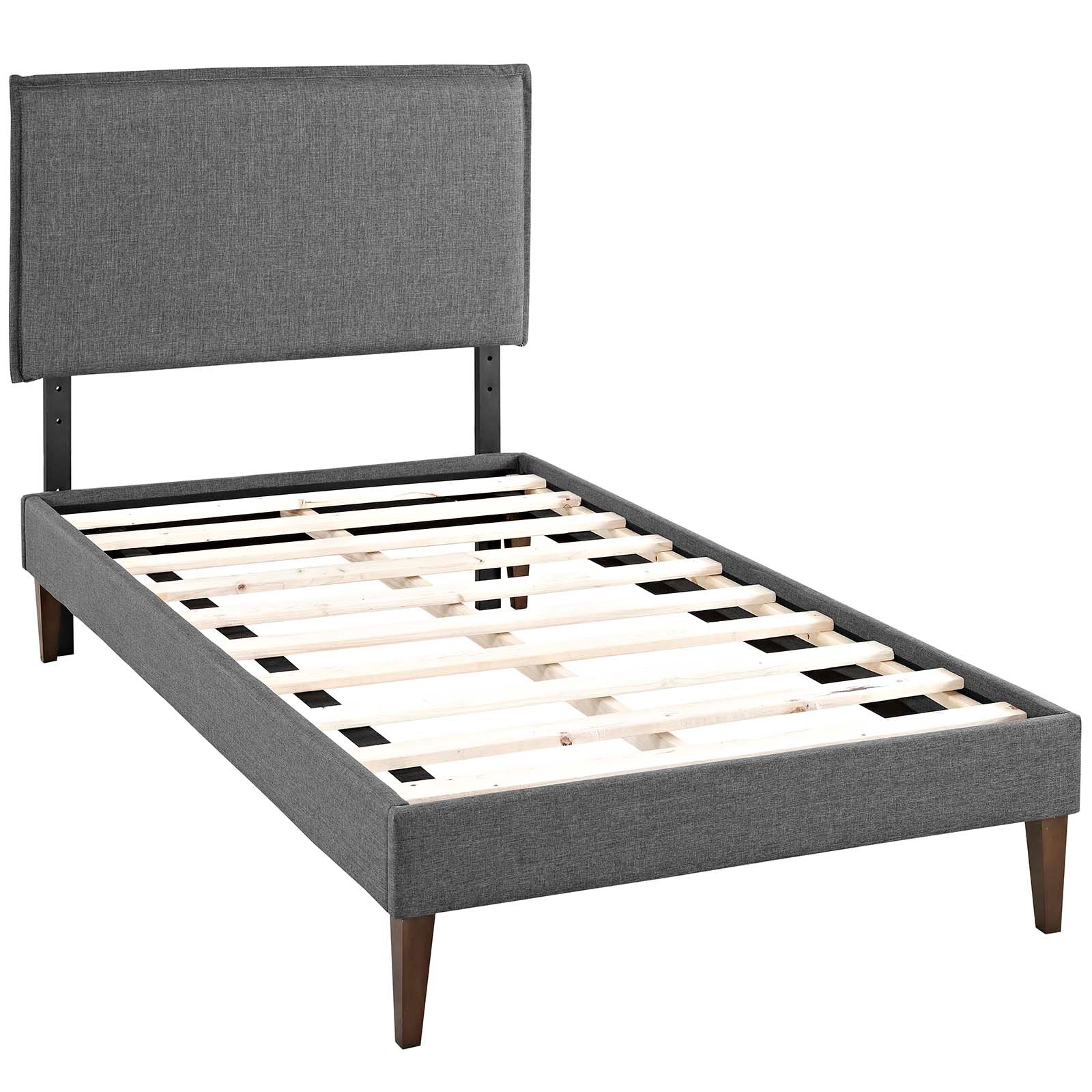 Amaris Twin Fabric Platform Bed with Squared Tapered Legs - East Shore Modern Home Furnishings