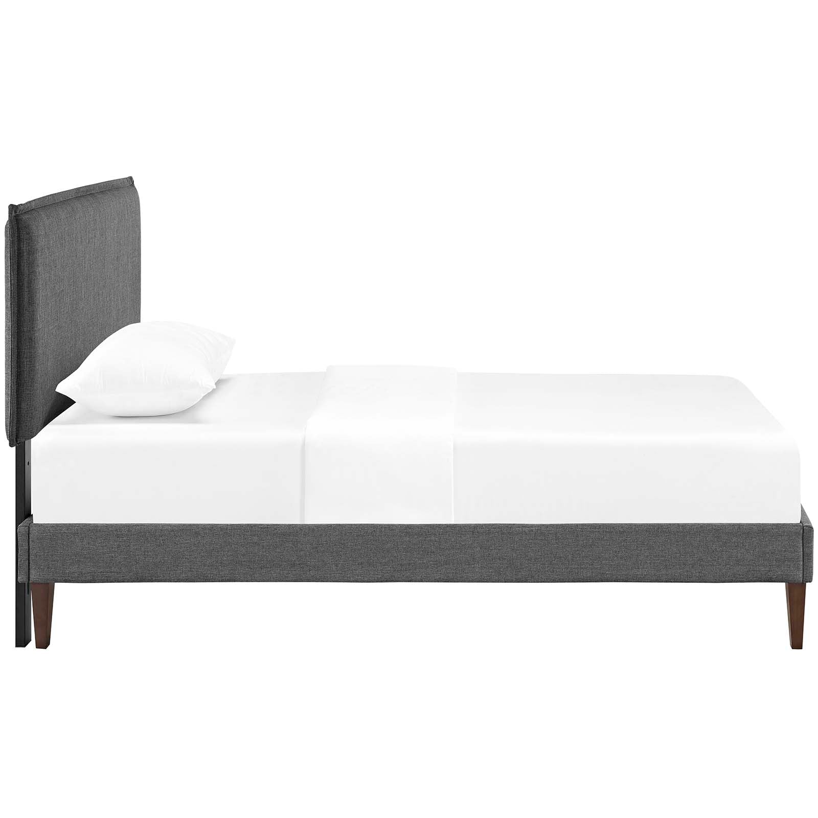 Amaris Twin Fabric Platform Bed with Squared Tapered Legs