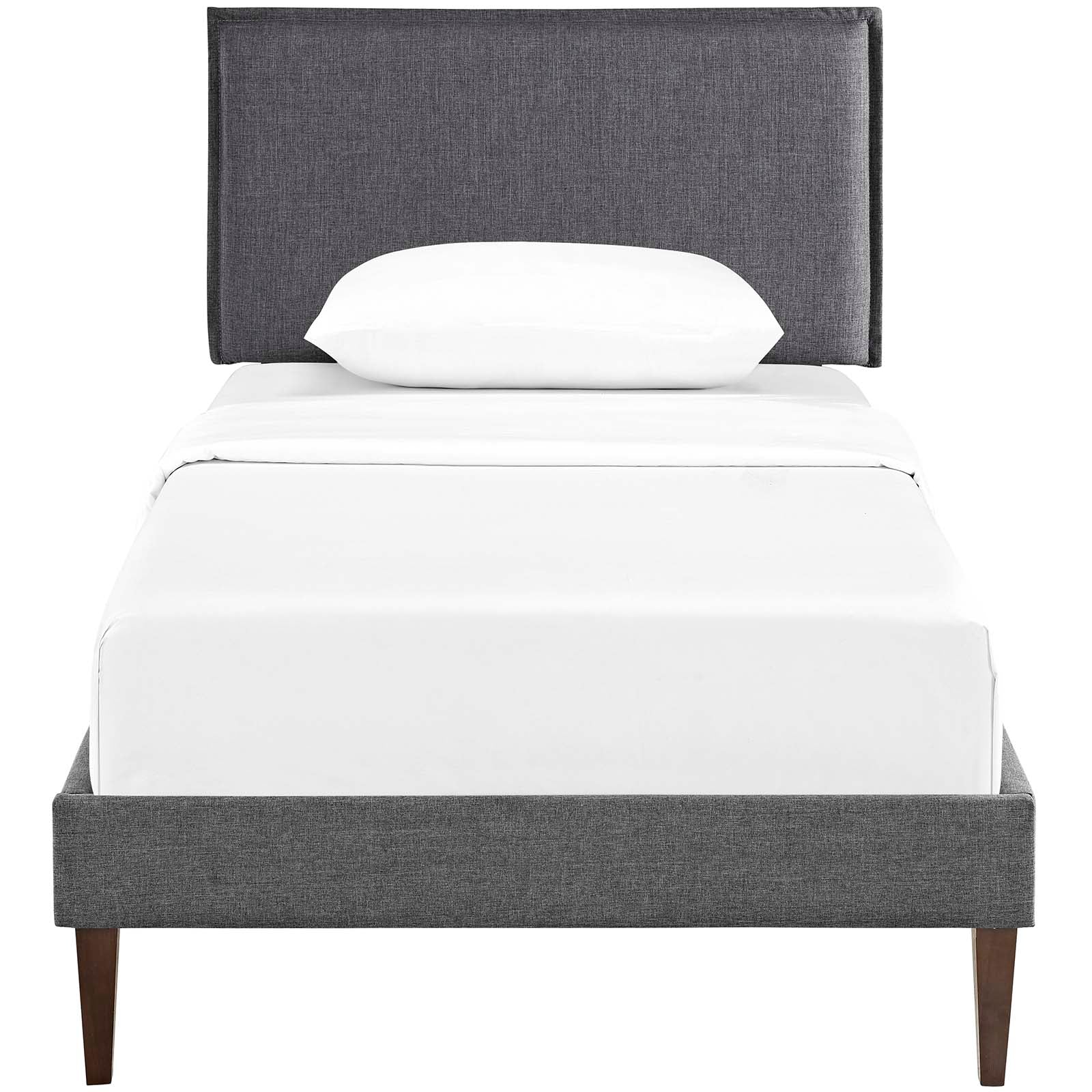 Amaris Twin Fabric Platform Bed with Squared Tapered Legs - East Shore Modern Home Furnishings