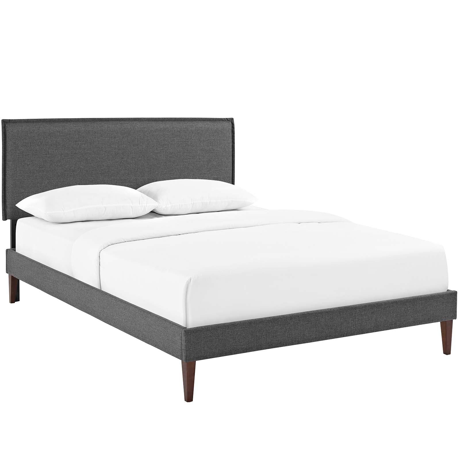 Amaris Full Fabric Platform Bed with Squared Tapered Legs - East Shore Modern Home Furnishings