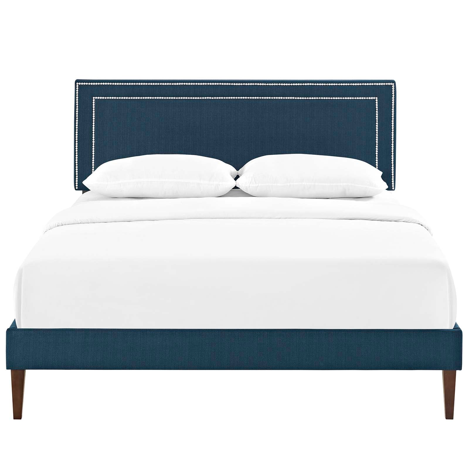 Virginia Queen Fabric Platform Bed with Squared Tapered Legs - East Shore Modern Home Furnishings