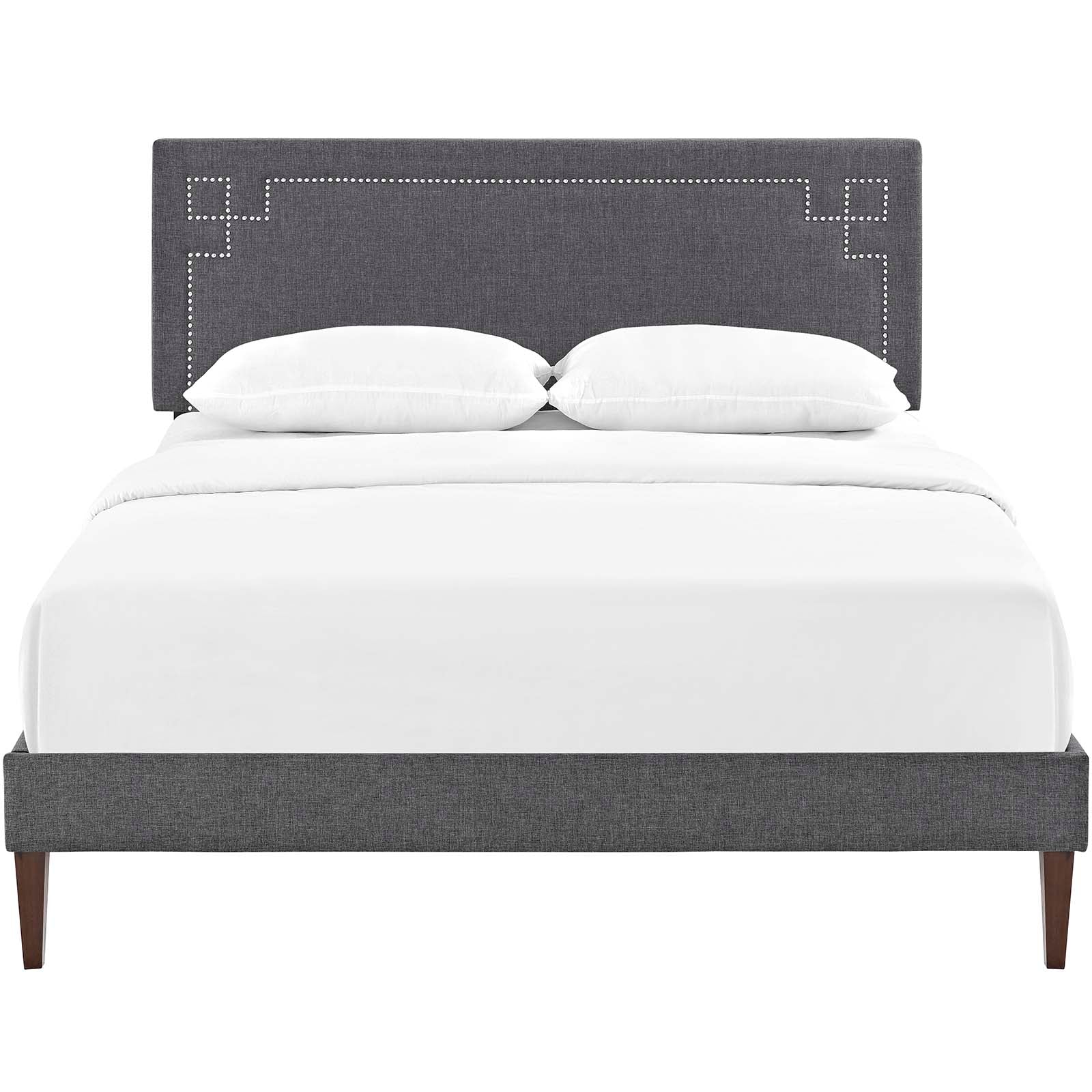 Ruthie Queen Fabric Platform Bed with Squared Tapered Legs - East Shore Modern Home Furnishings