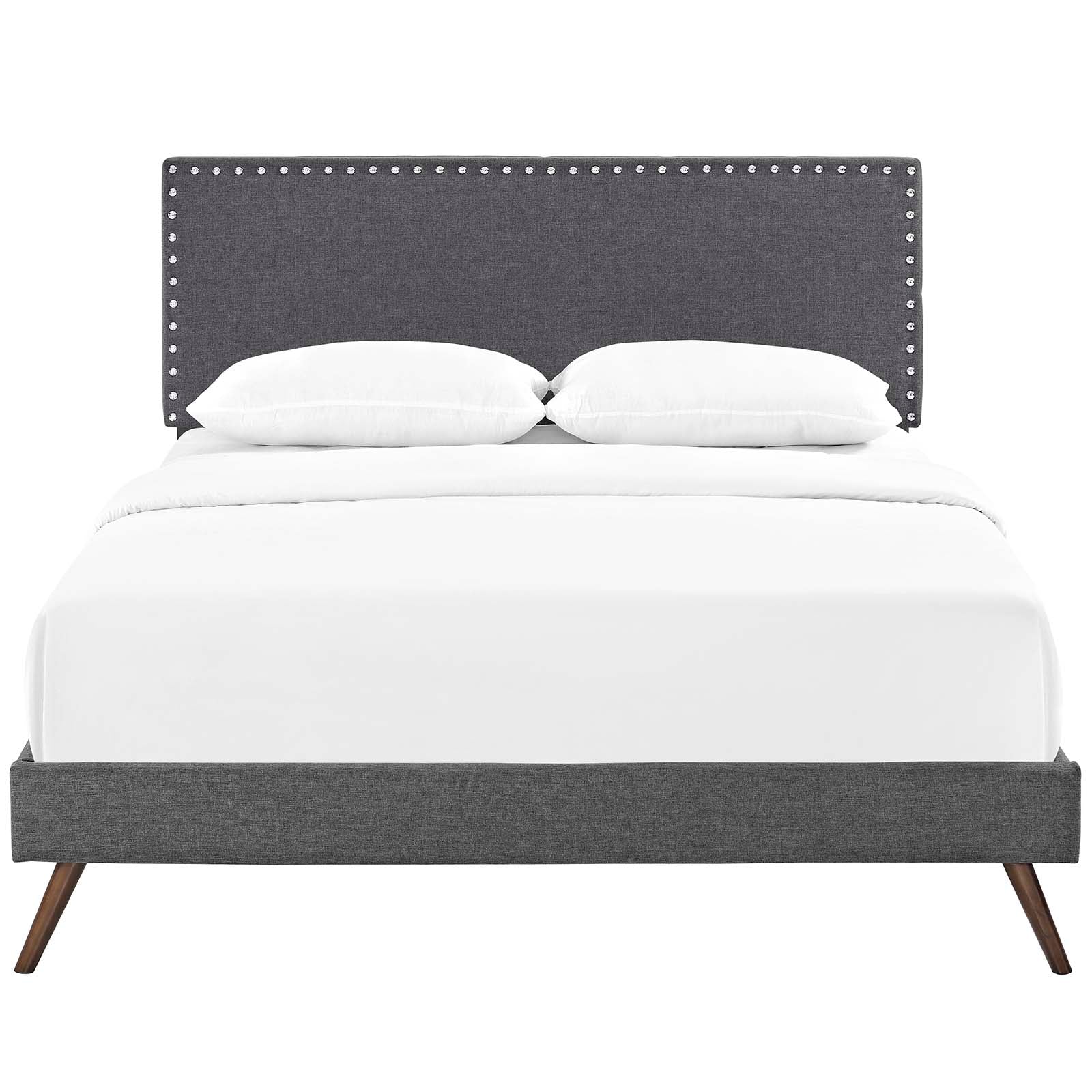 Macie Full Fabric Platform Bed with Round Splayed Legs - East Shore Modern Home Furnishings