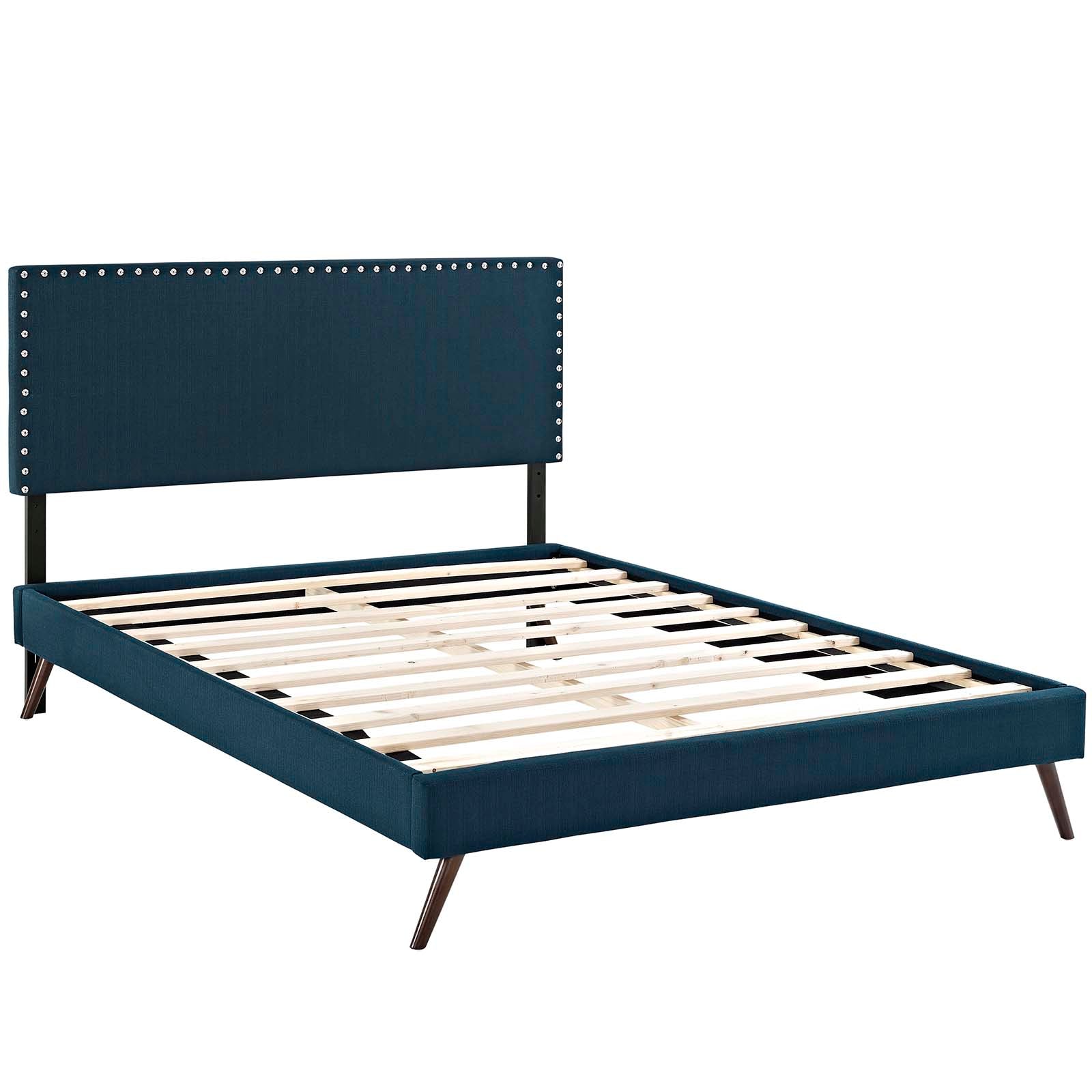 Macie Queen Fabric Platform Bed with Round Splayed Legs - East Shore Modern Home Furnishings