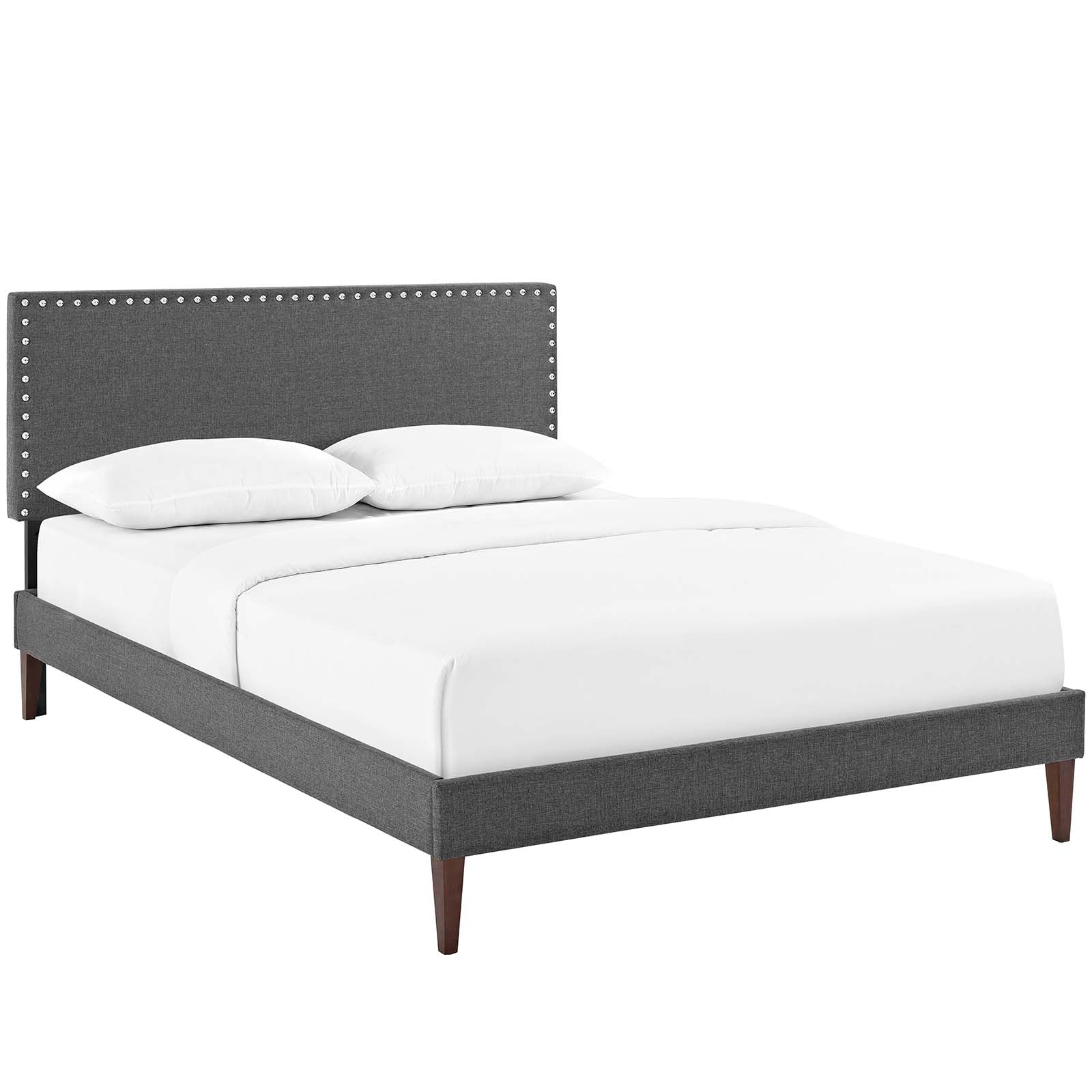 Macie Queen Fabric Platform Bed with Squared Tapered Legs - East Shore Modern Home Furnishings