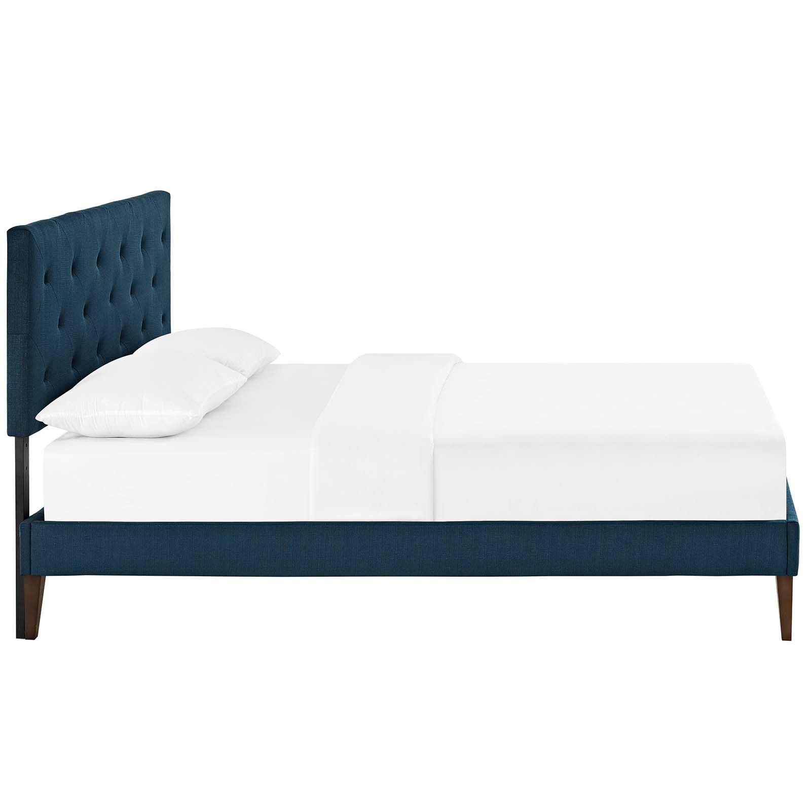 Tarah King Fabric Platform Bed with Squared Tapered Legs