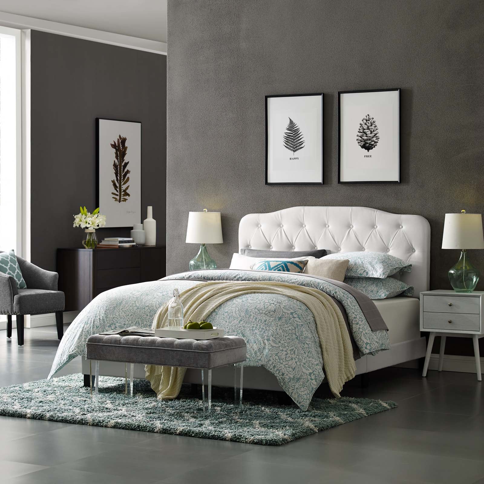 Amelia Faux Leather Bed - East Shore Modern Home Furnishings