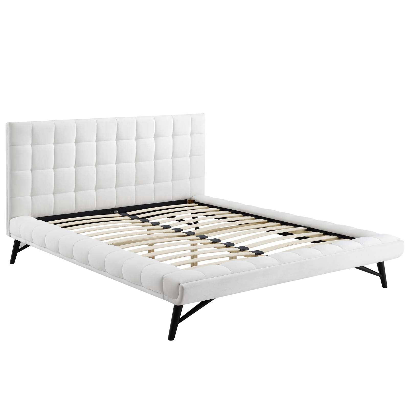 Julia Queen Biscuit Tufted Performance Velvet Platform Bed