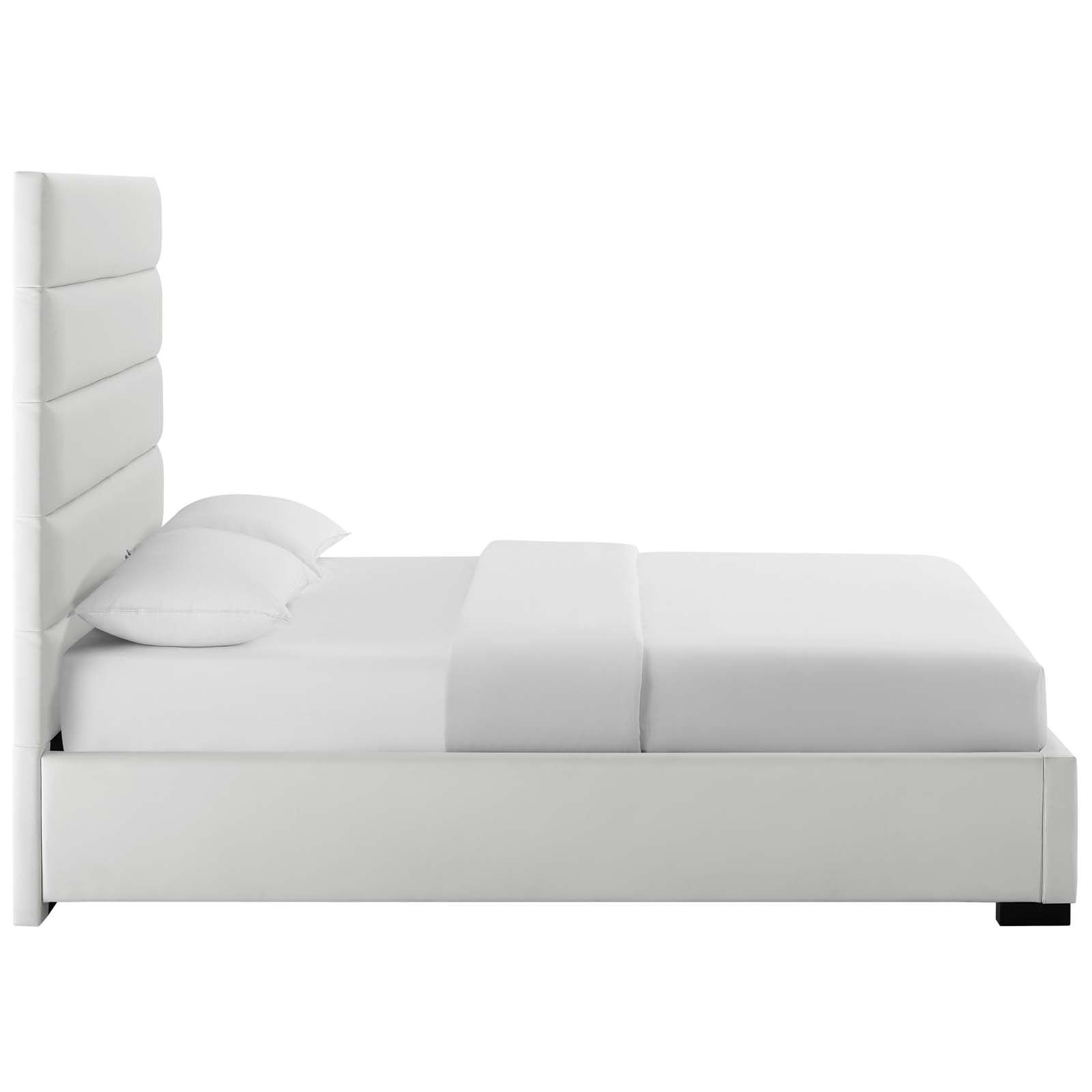 Genevieve Queen Faux Leather Platform Bed - East Shore Modern Home Furnishings