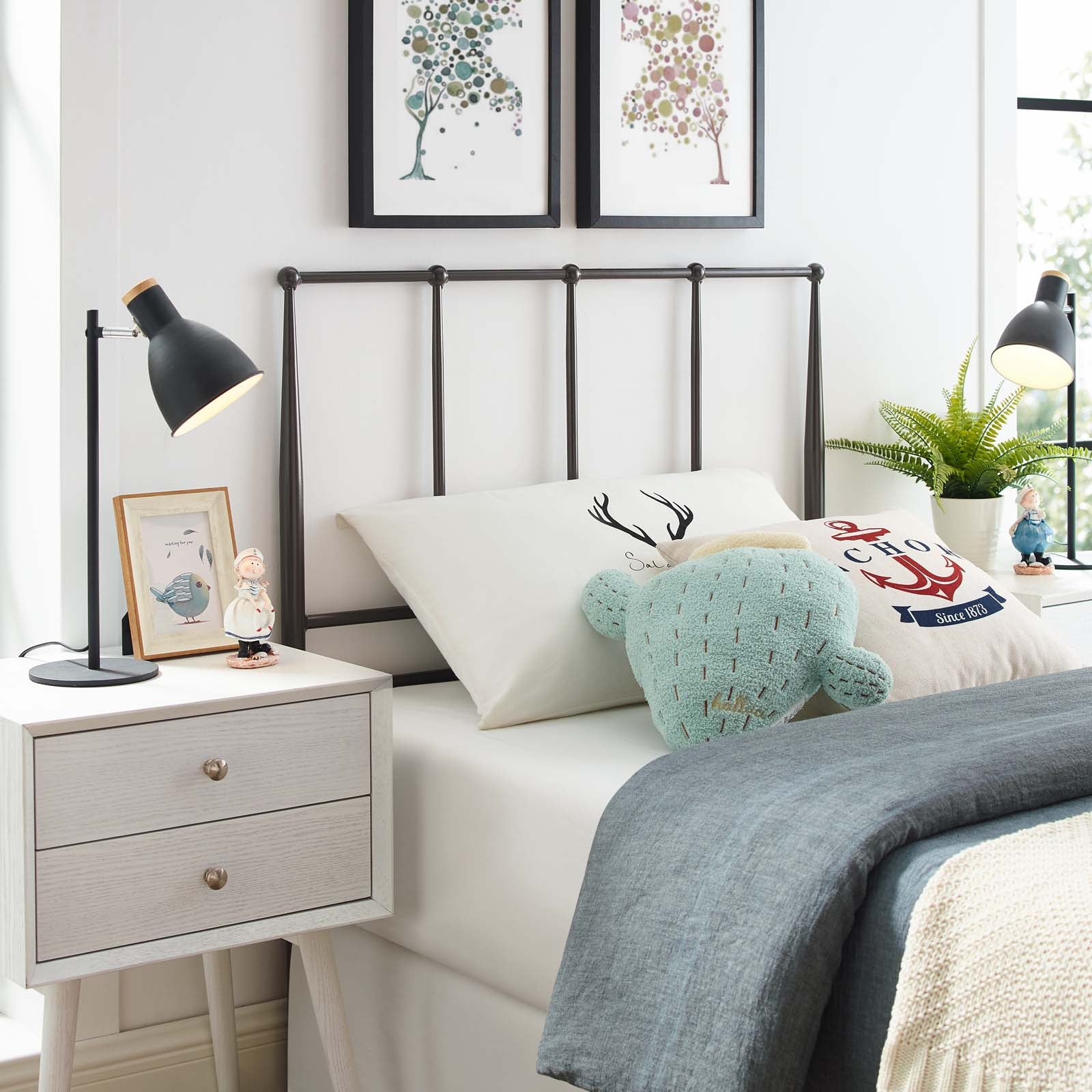Kiana Twin Metal Stainless Steel Headboard
