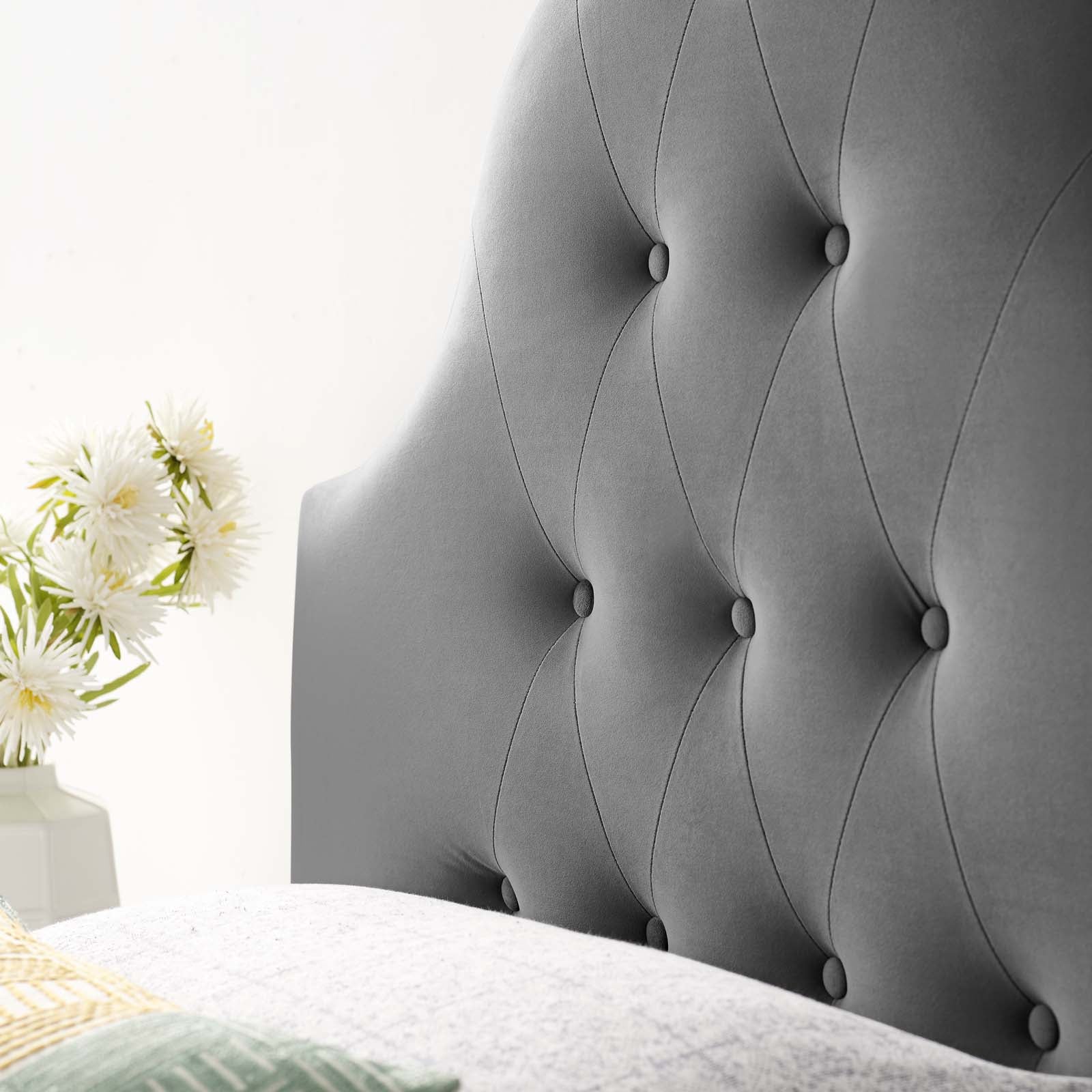 Sovereign Twin Diamond Tufted Performance Velvet Headboard