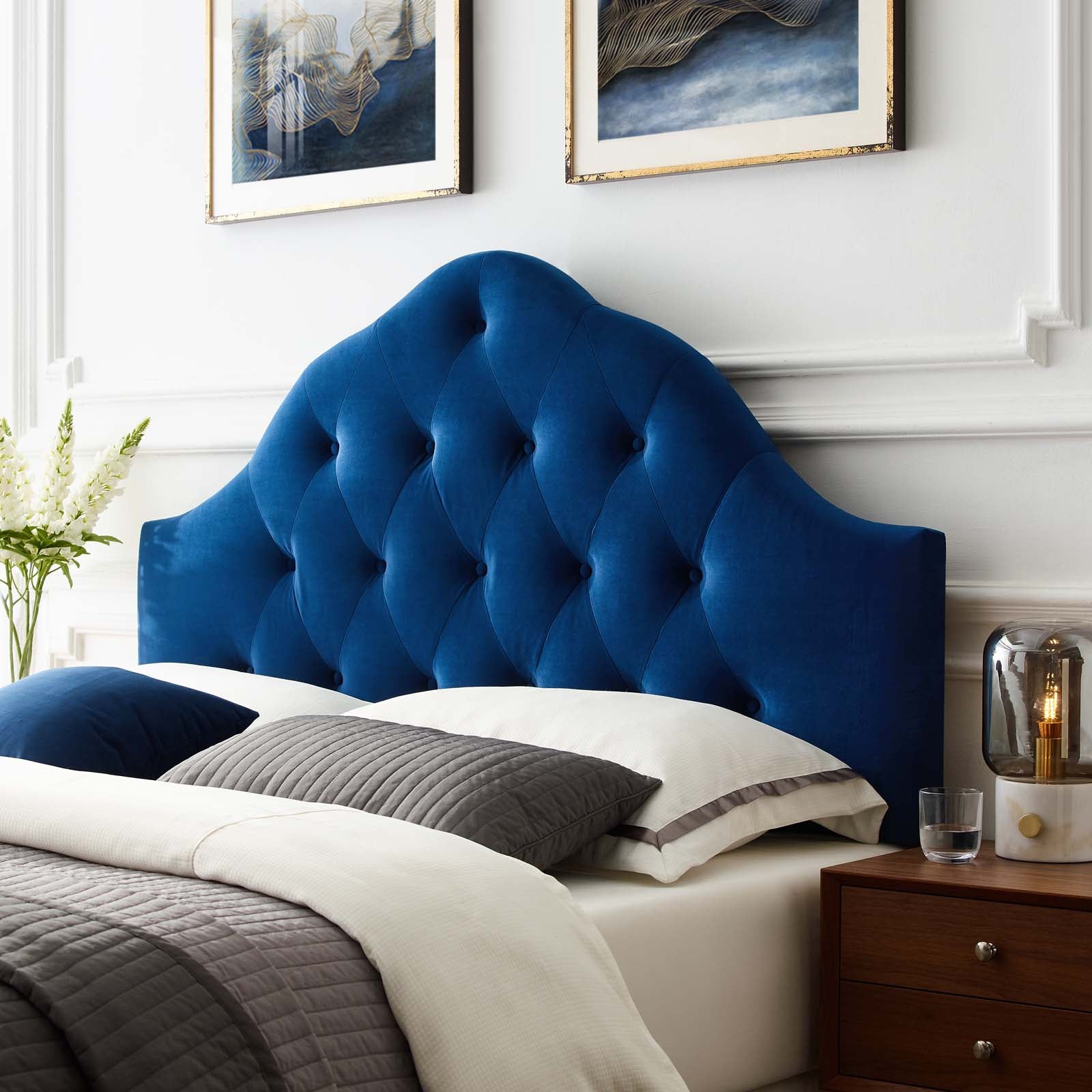 Sovereign Full Diamond Tufted Performance Velvet Headboard