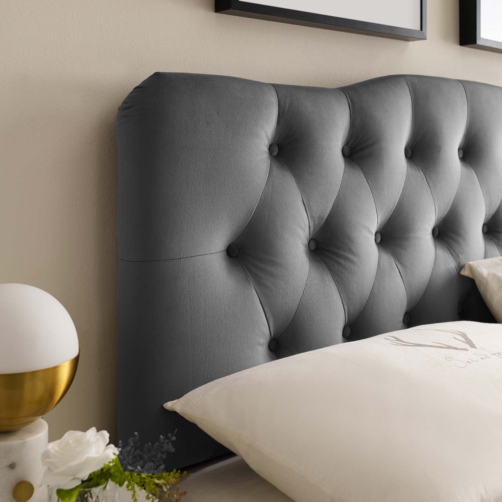 Annabel Diamond Tufted Performance Velvet Headboard