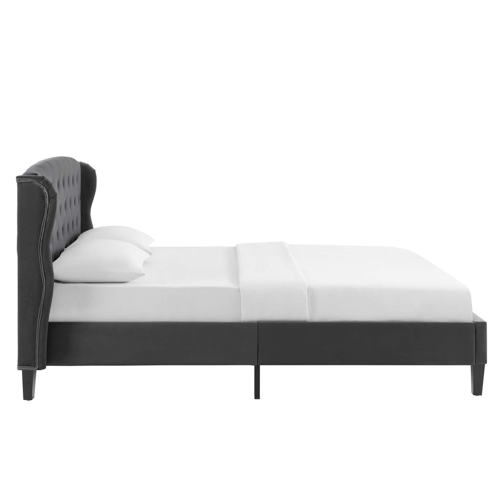 Penelope Tufted Wingback Queen Performance Velvet Platform Bed - East Shore Modern Home Furnishings