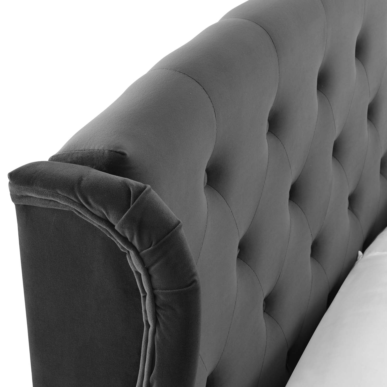 Penelope Tufted Wingback Queen Performance Velvet Platform Bed - East Shore Modern Home Furnishings