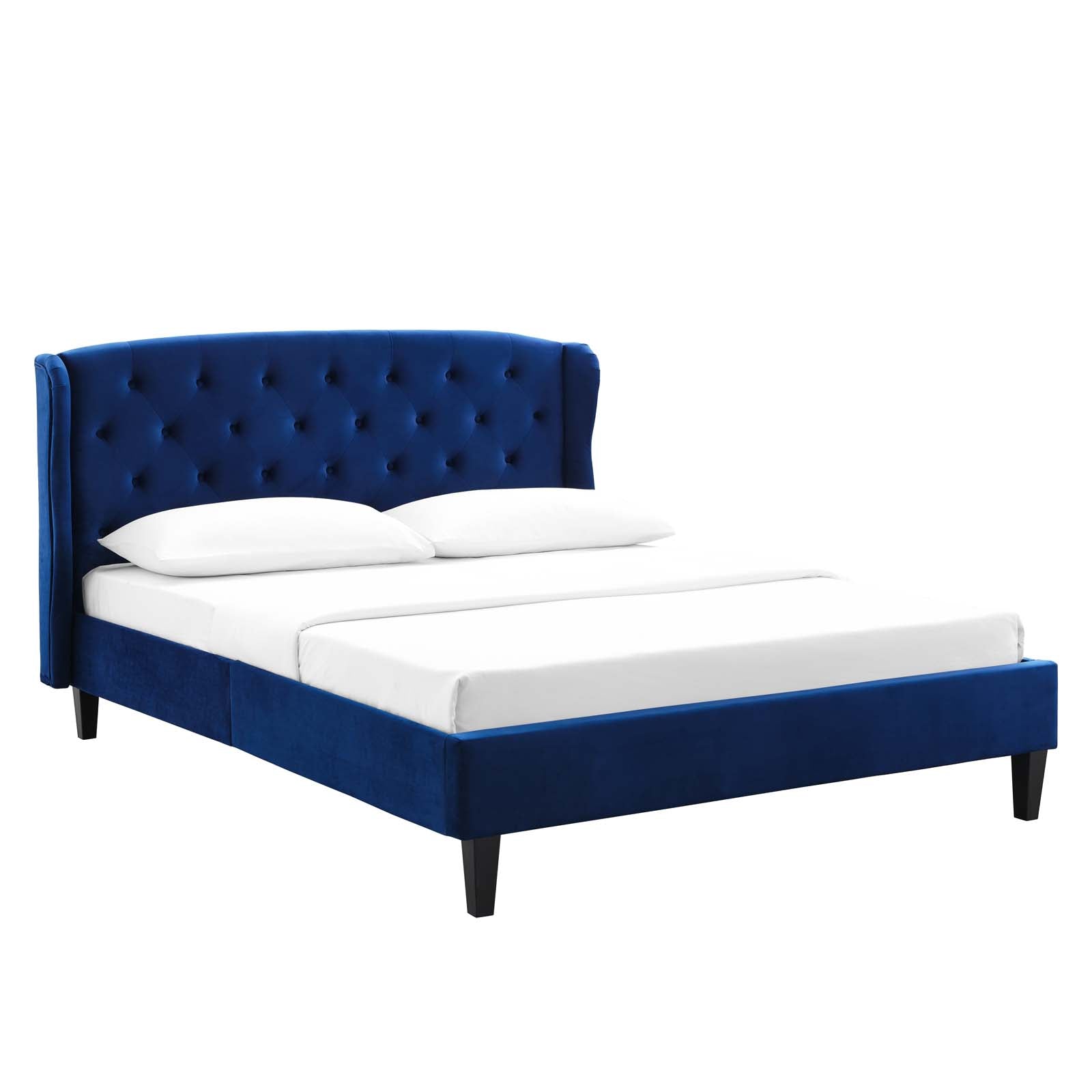 Penelope Tufted Wingback Queen Performance Velvet Platform Bed - East Shore Modern Home Furnishings